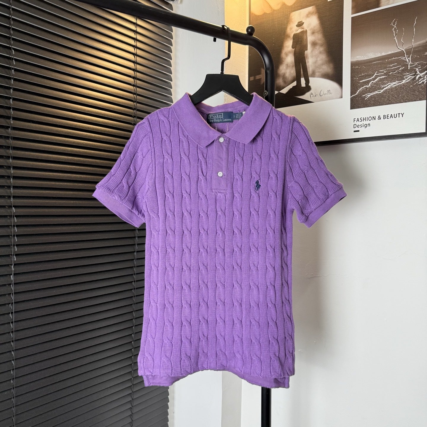 Ralph Lauren Pony Embroidered Cable-Knit Polo Shirt