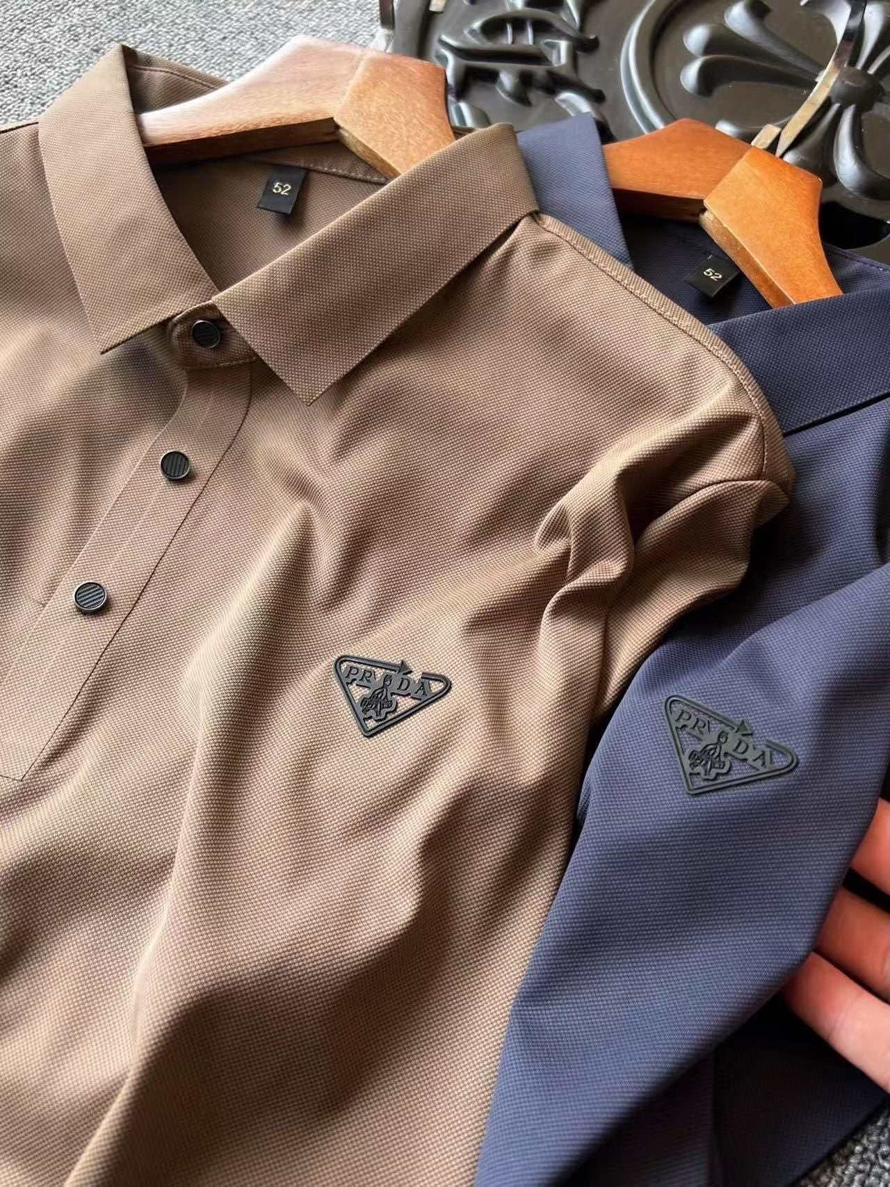 Prada Ice Oxygen Silk Seamless Polo Shirt