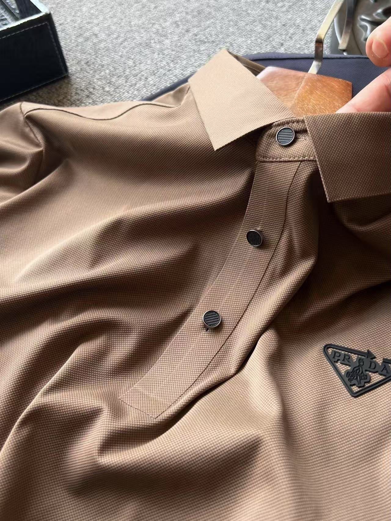 Prada Ice Oxygen Silk Seamless Polo Shirt