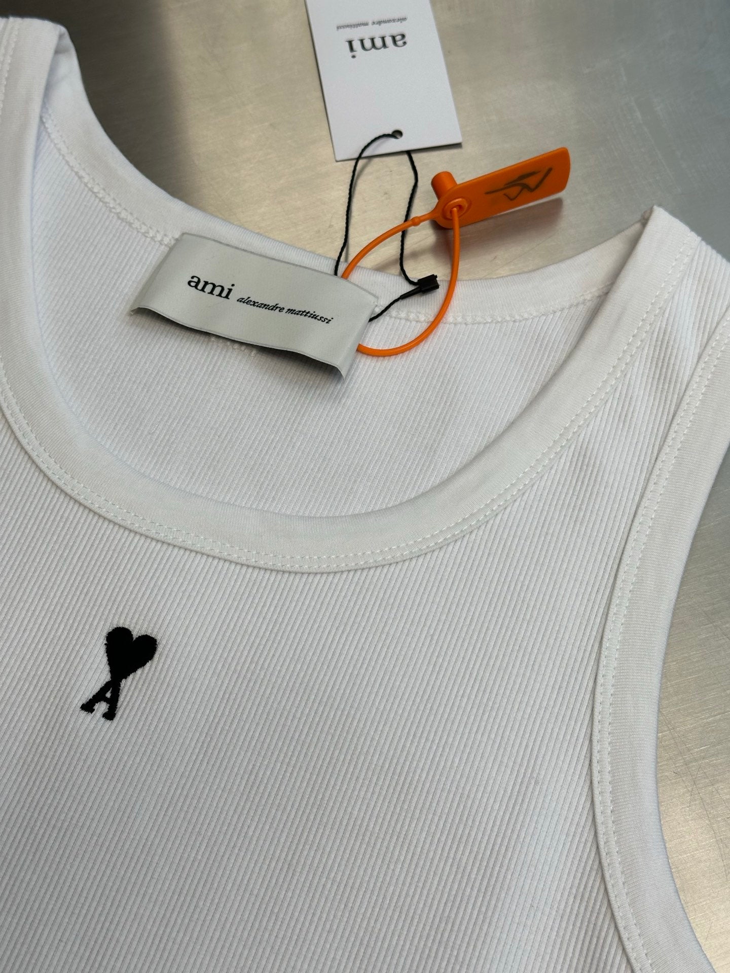 Ami Paris Logo Embroidered Tank Top