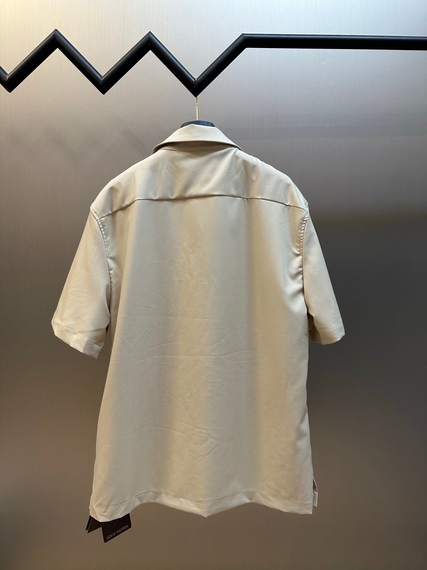 Louis Vuitton Silk-Cotton-Cashmere Open-Collar Logo Shirt