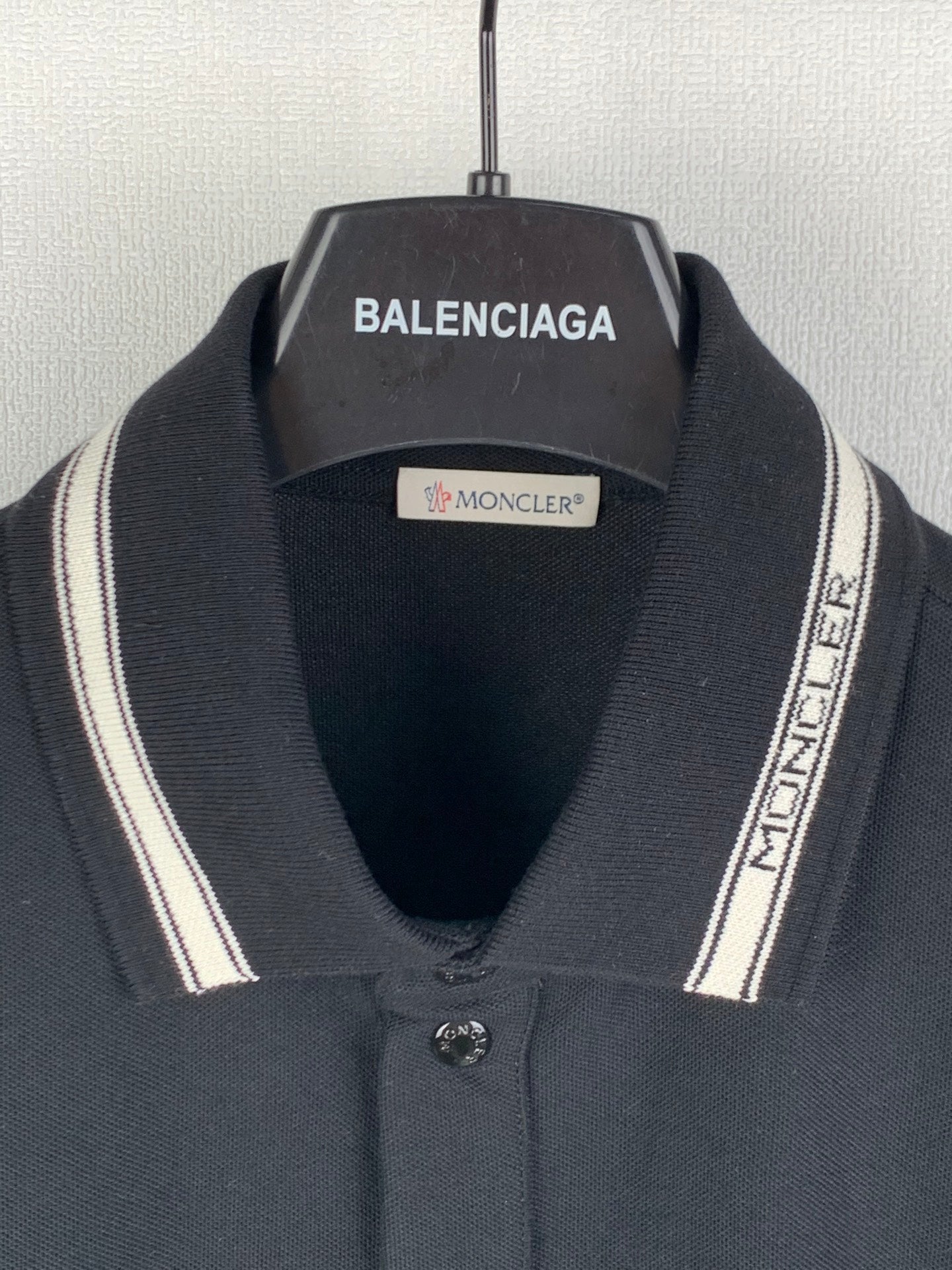 Moncler Striped Logo Polo Shirt