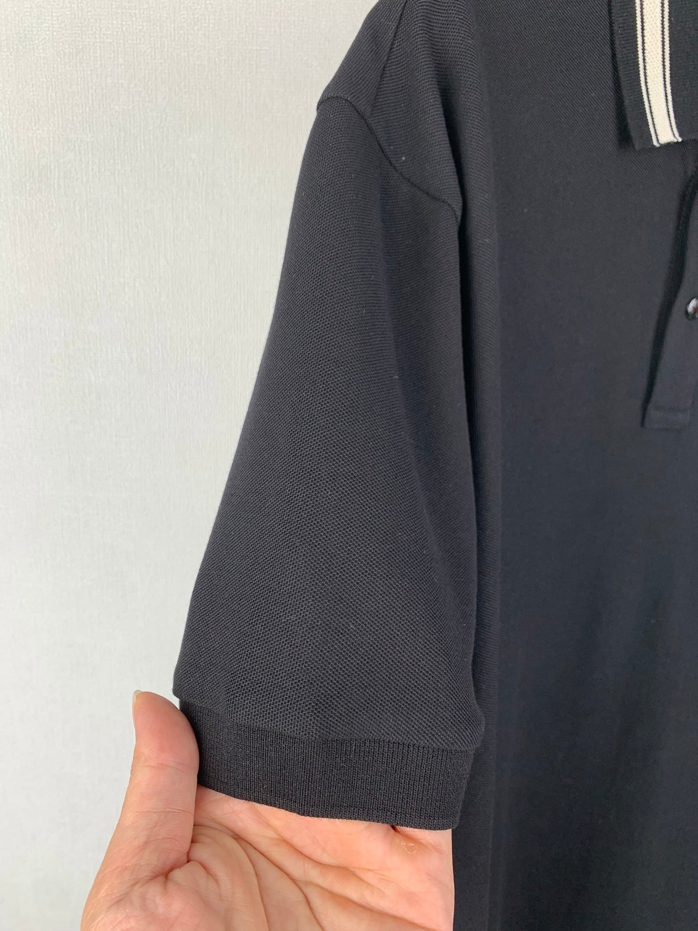 Moncler Striped Logo Polo Shirt