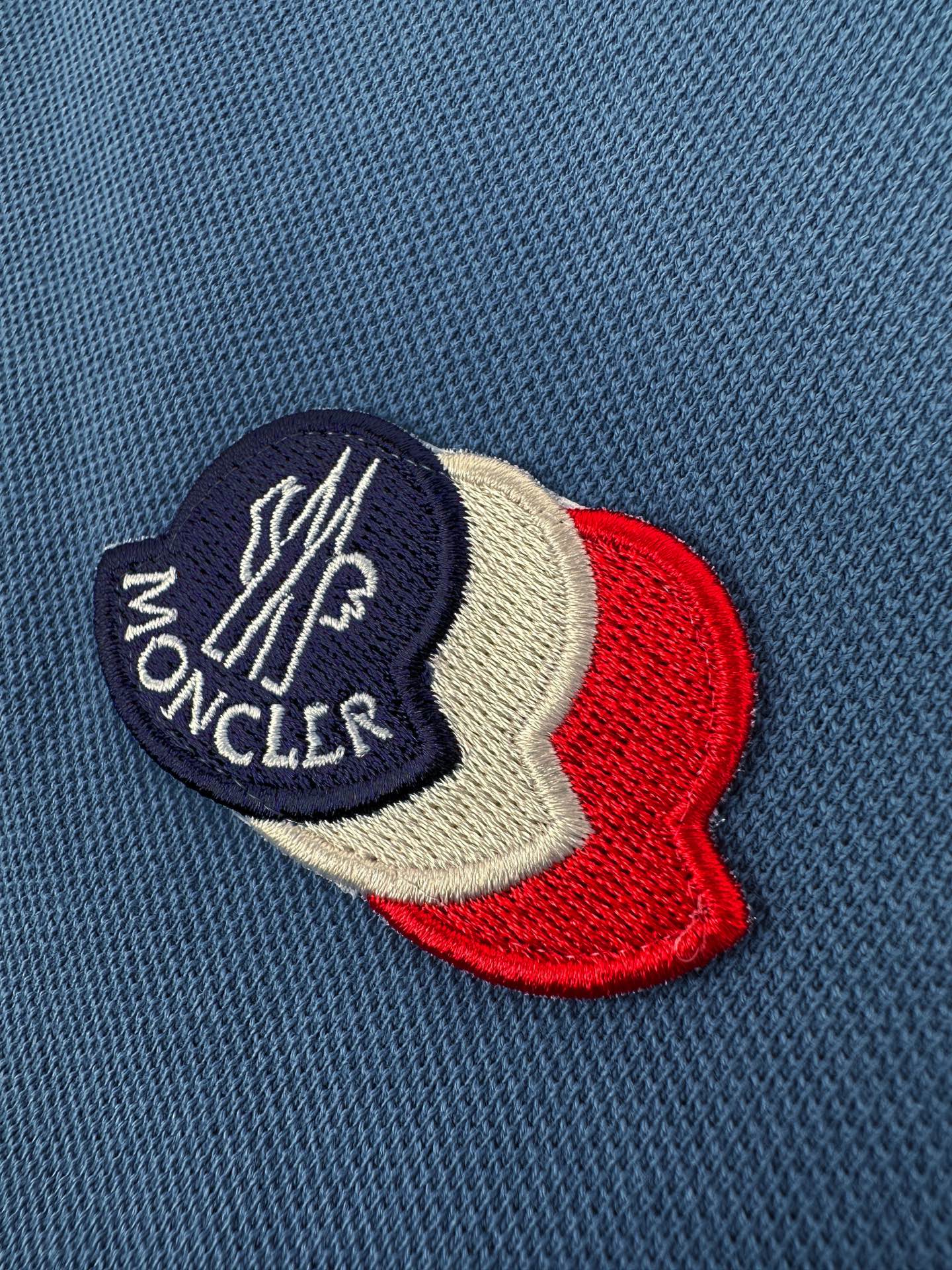 Moncler Patch Logo Pique Cotton Polo Shirt