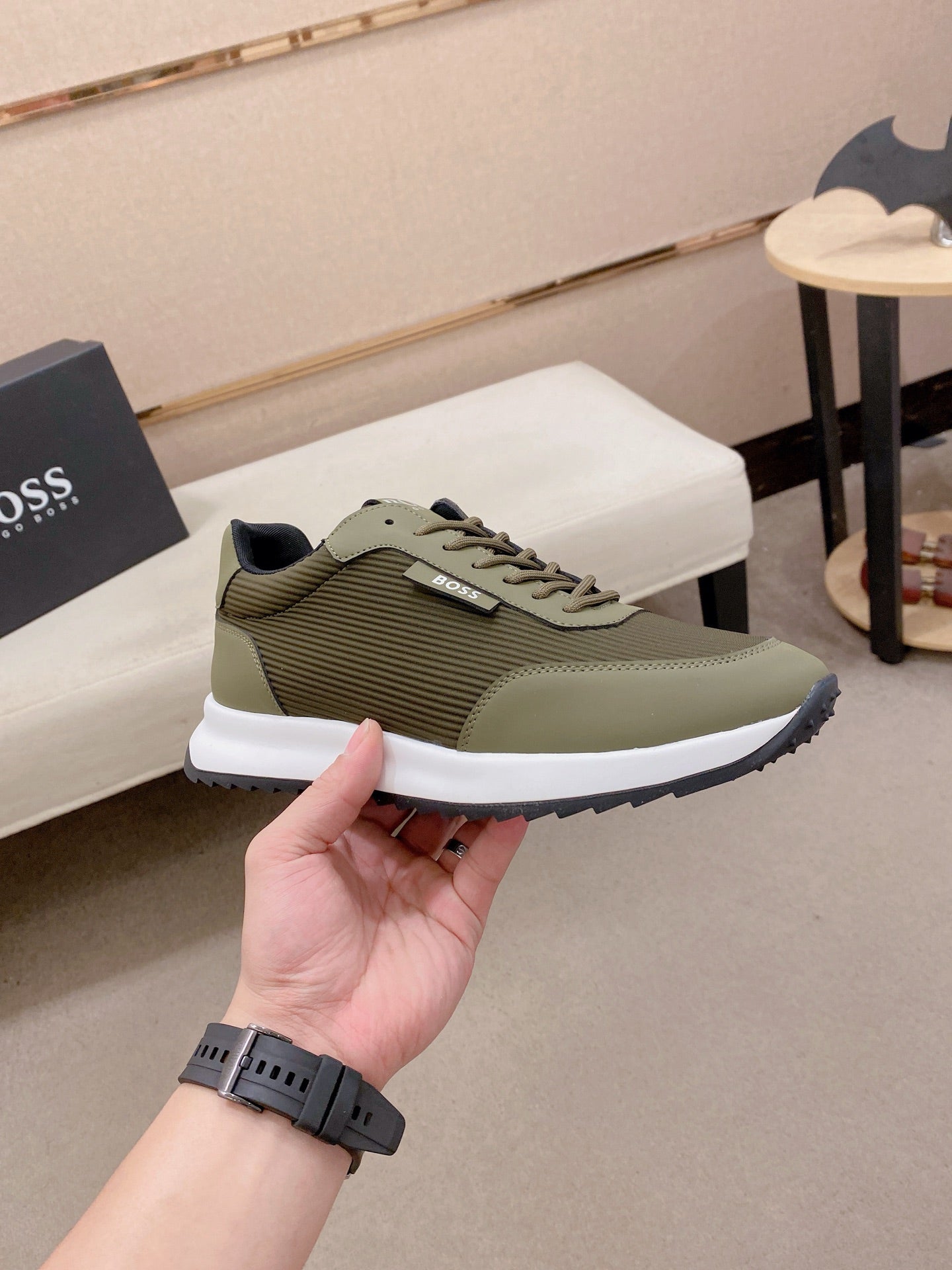 Boss Italian Leather Casual Sneakers