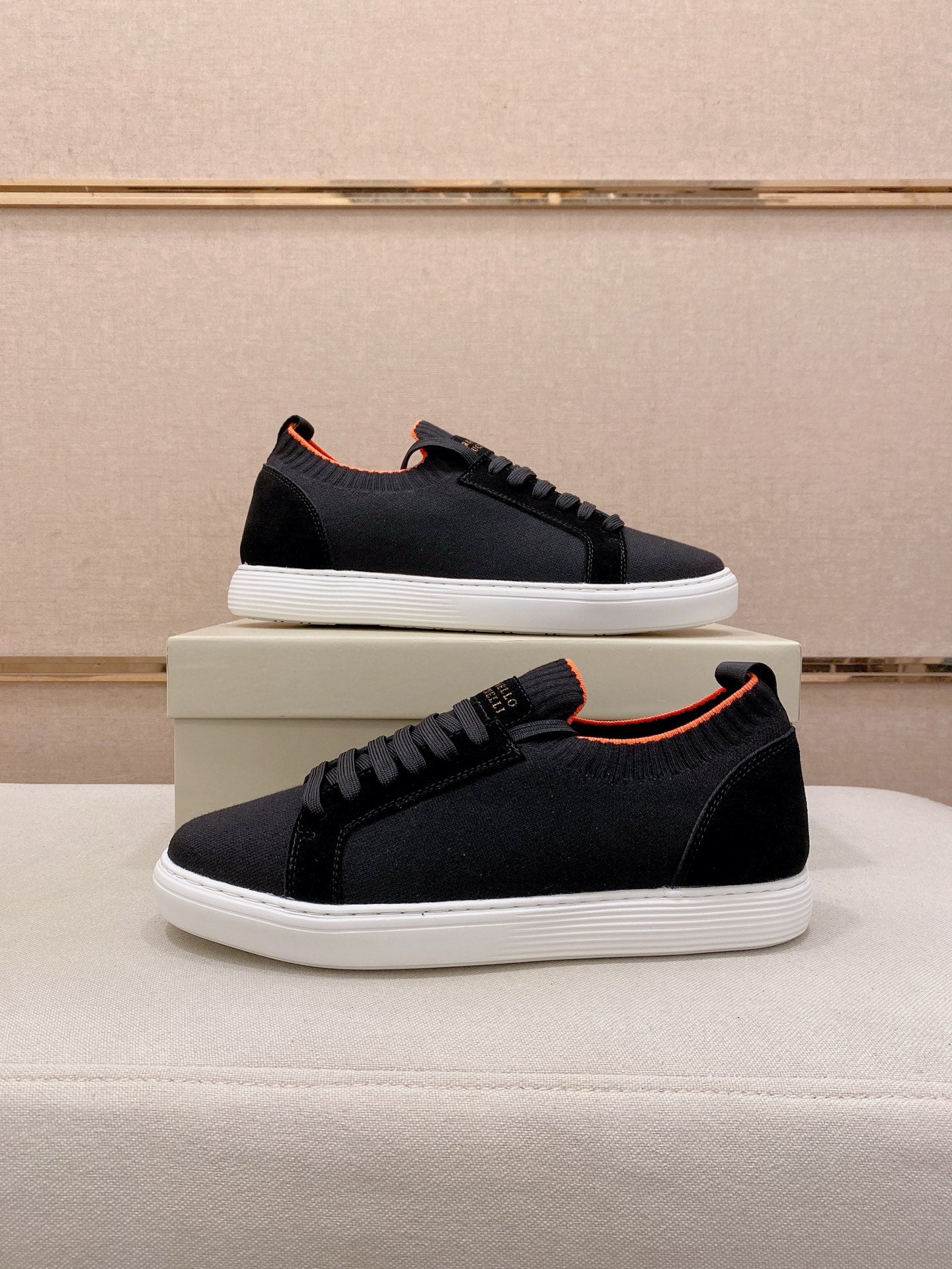 Brunello Cucinelli Suede Patchwork Knit Sneakers – Spring Collection