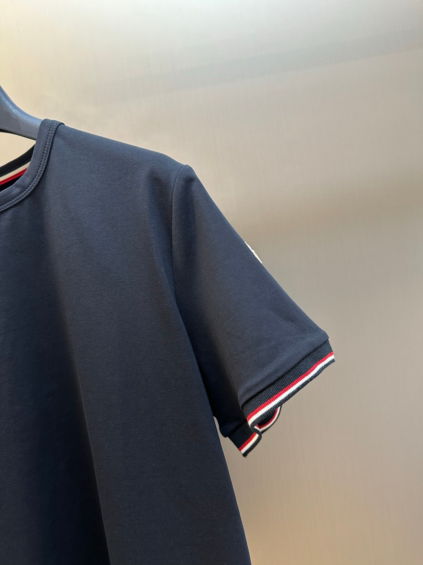 Moncler Logo Tricolor Trim Cotton T-Shirt