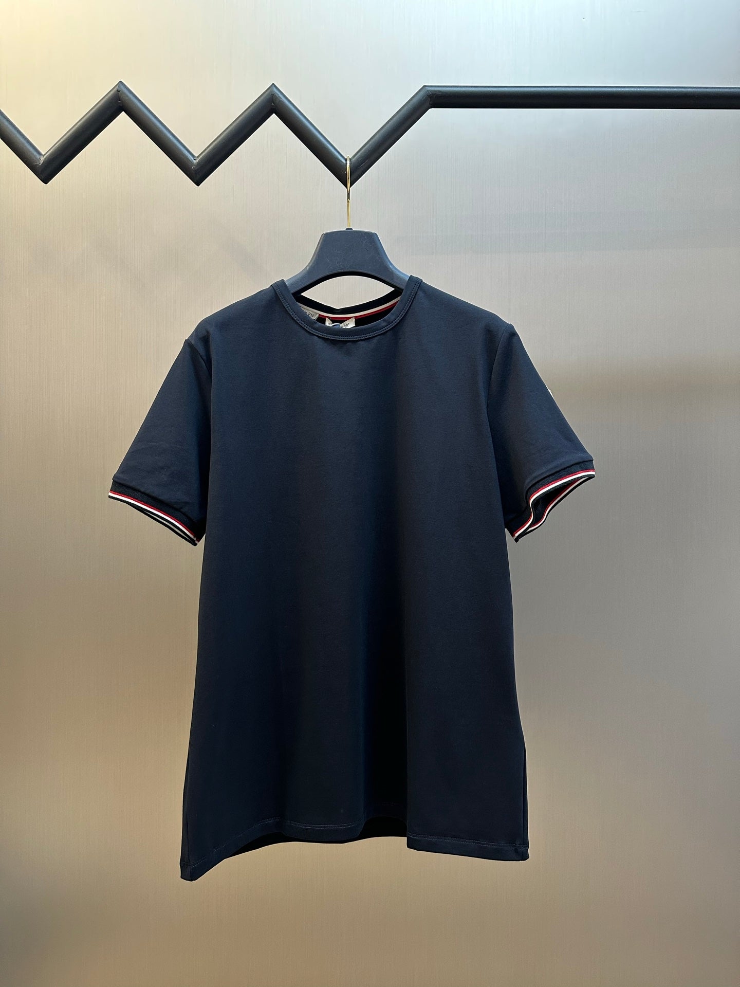 Moncler Logo Tricolor Trim Cotton T-Shirt