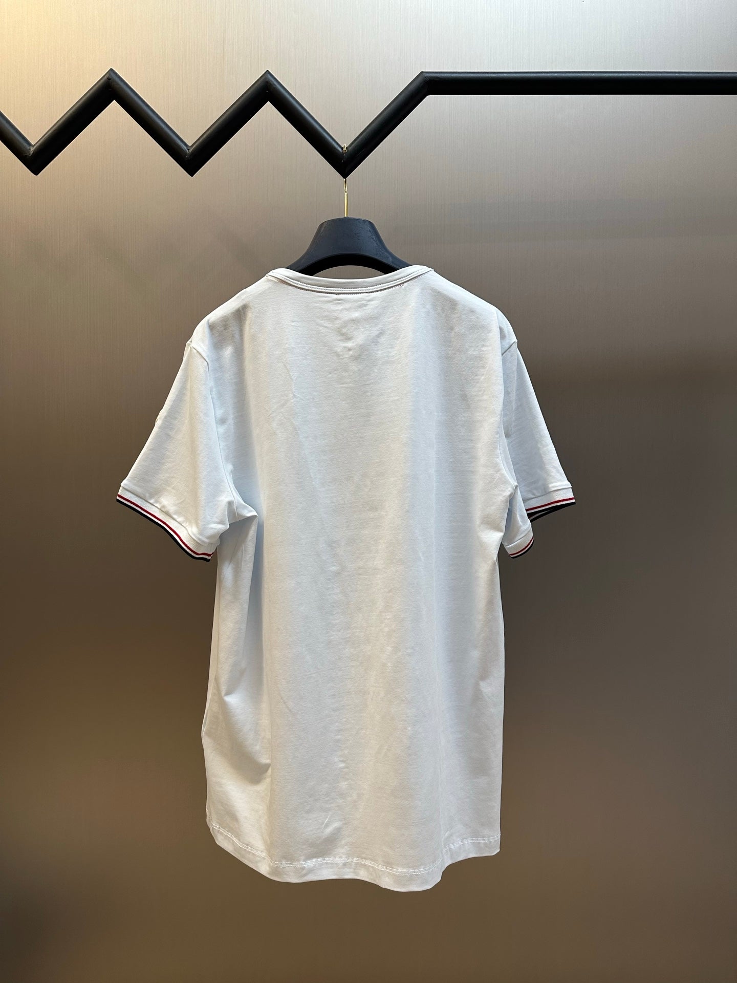 Moncler Logo Tricolor Trim Cotton T-Shirt