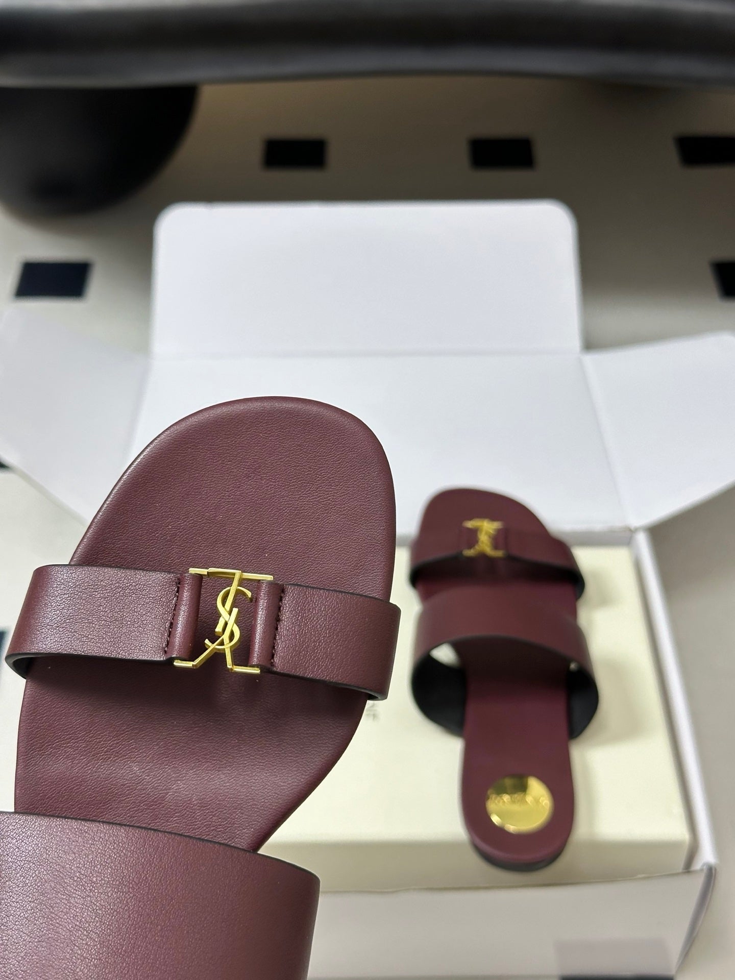 Saint Laurent Classic Letter Buckle Flat Sandals – 26S Collection