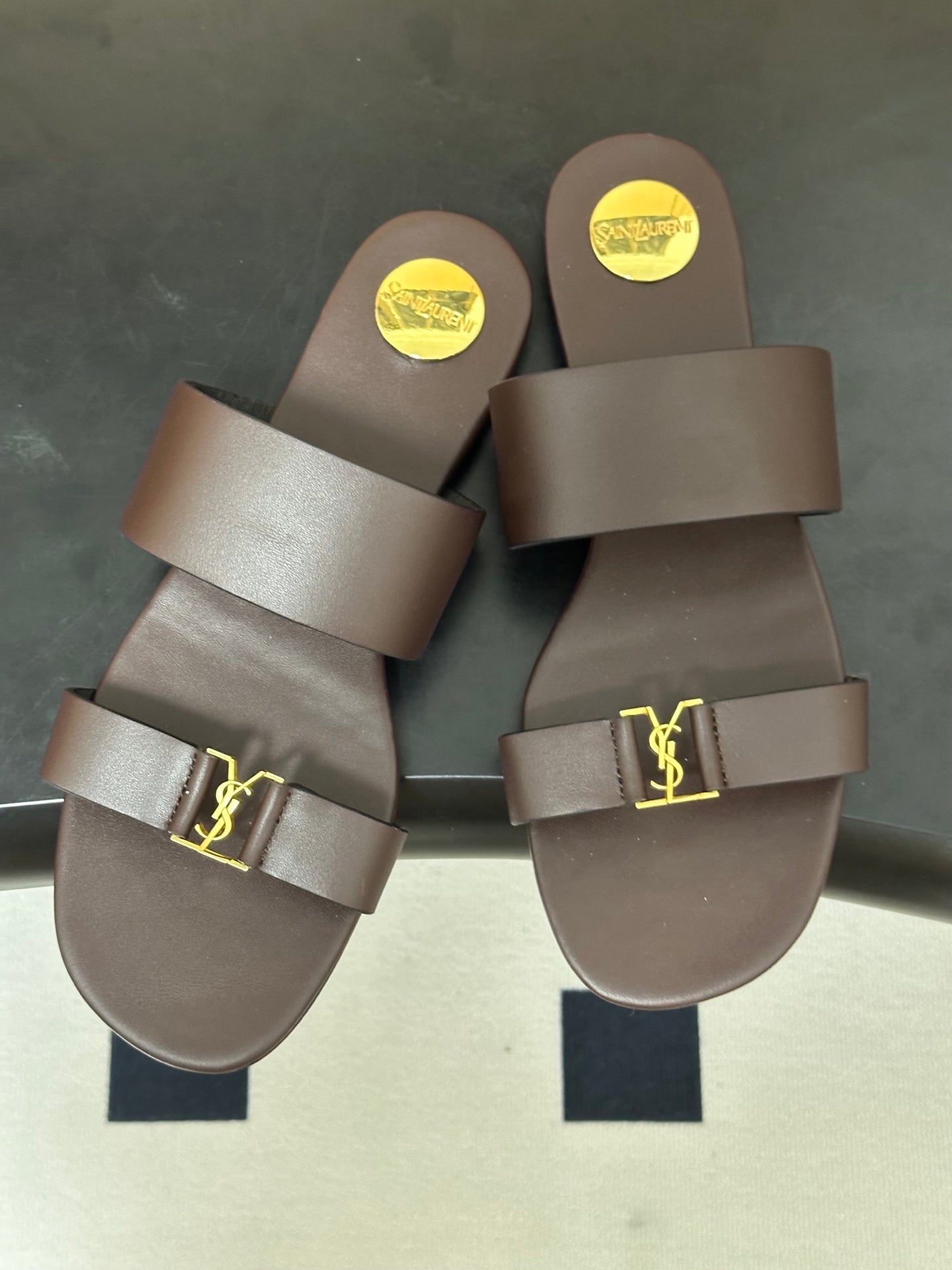 Saint Laurent Classic Letter Buckle Flat Sandals – 26S Collection