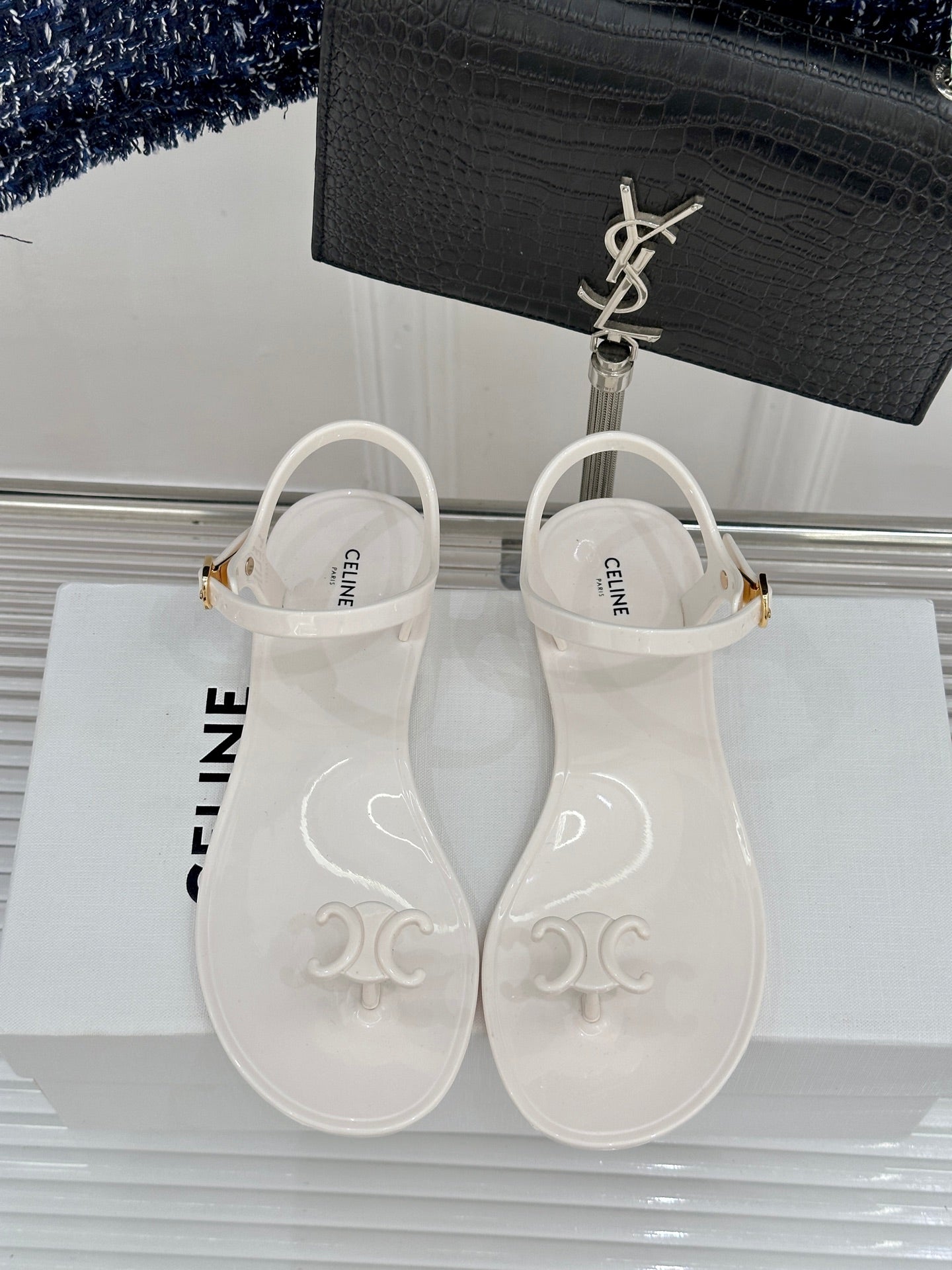 Celine Triomphe Jelly Thong Sandals – 26WF