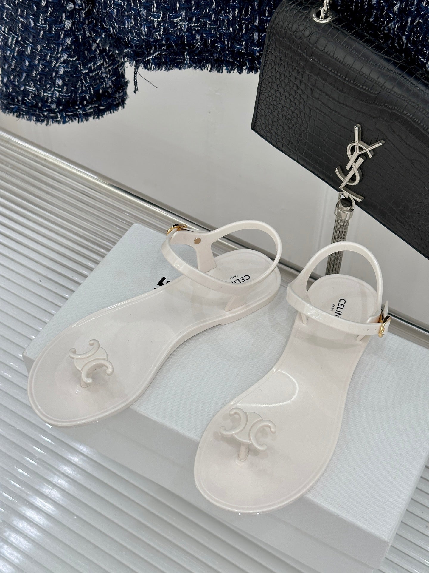 Celine Triomphe Jelly Thong Sandals – 26WF