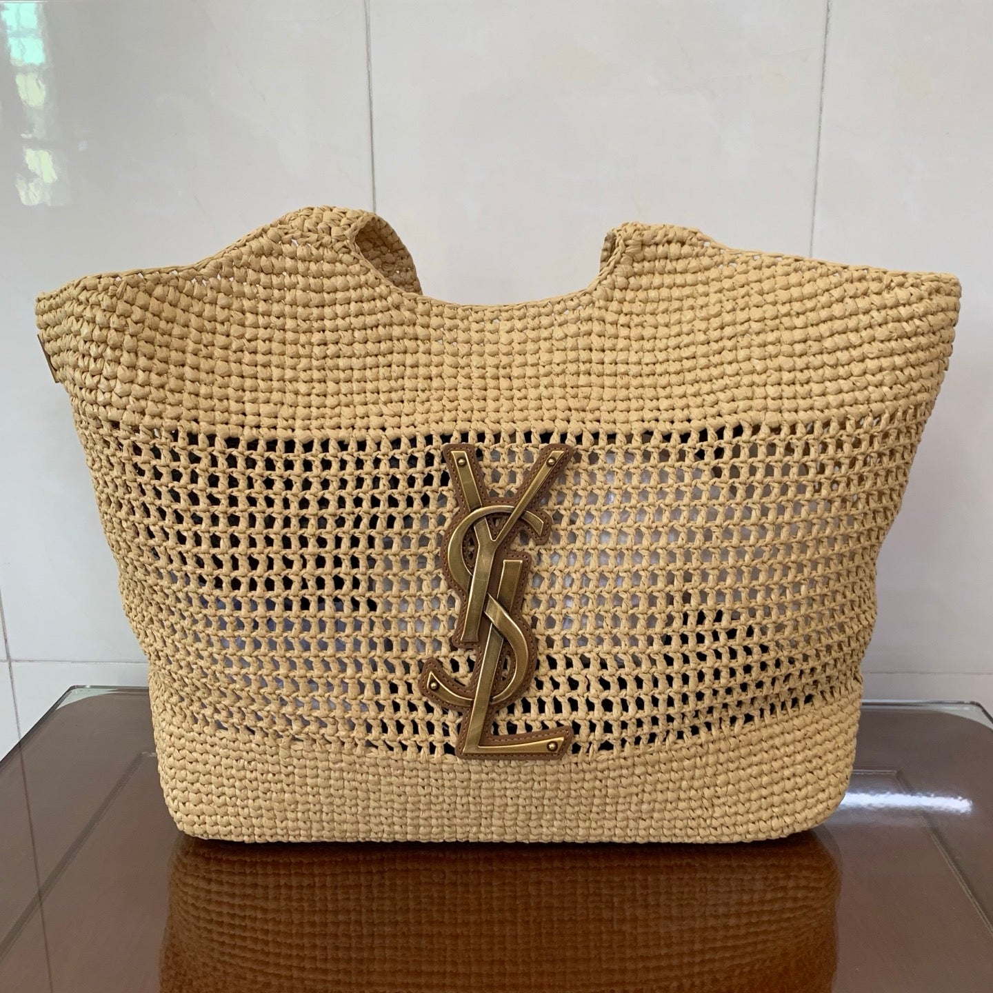 Saint Laurent Icare Small Straw Vacation Tote Bag