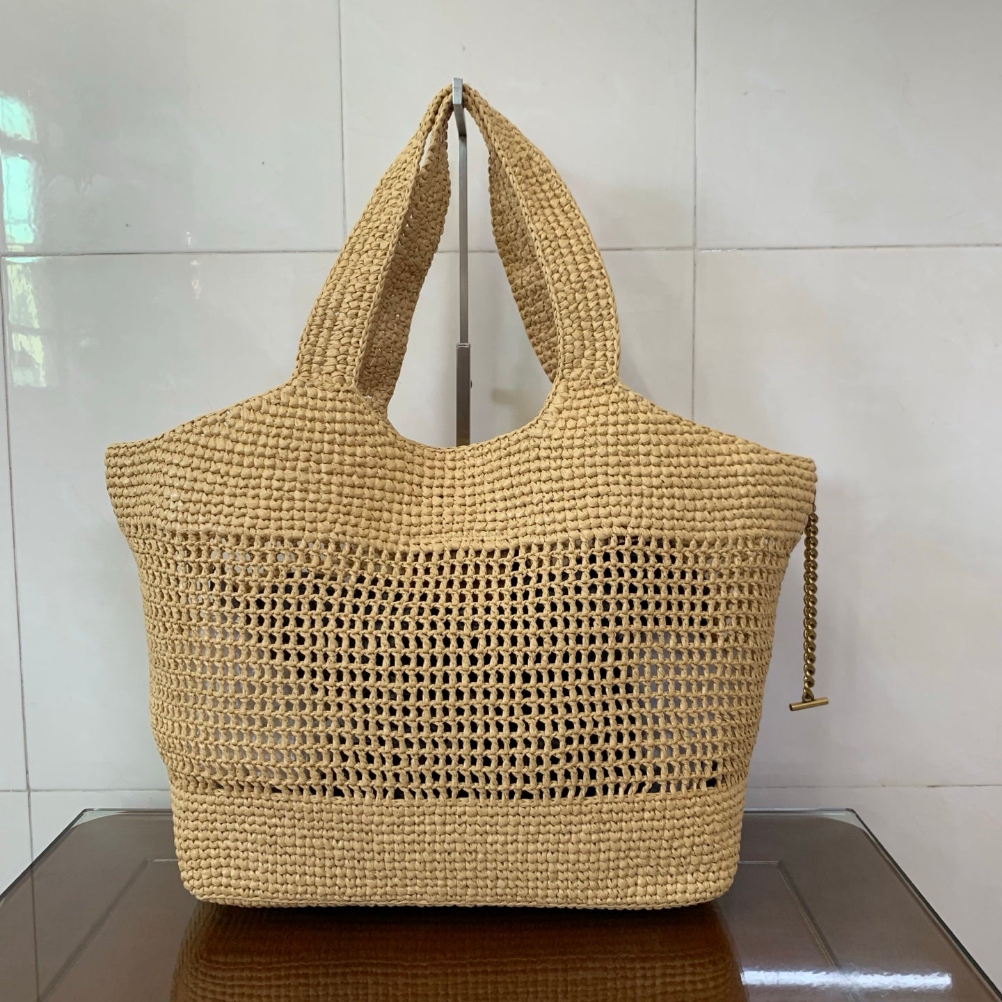 Saint Laurent Icare Small Straw Vacation Tote Bag