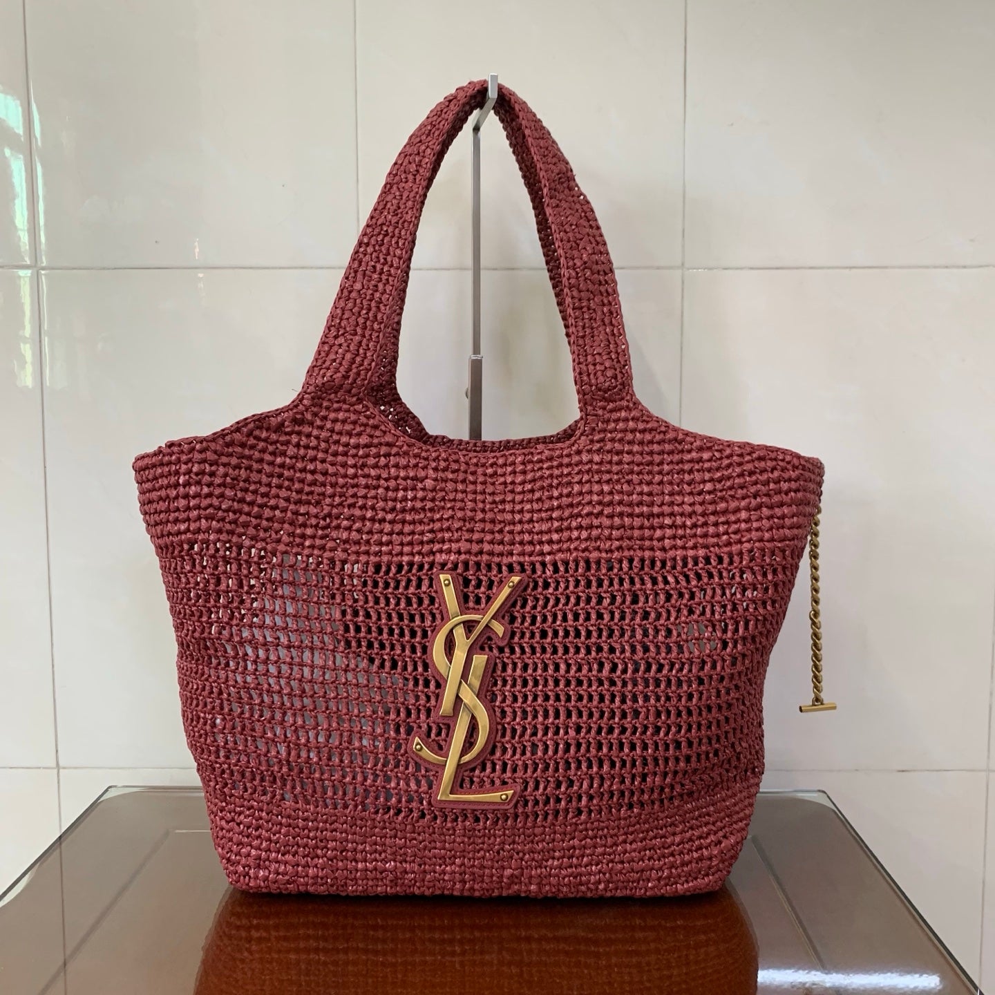 Saint Laurent Icare Small Straw Vacation Tote Bag