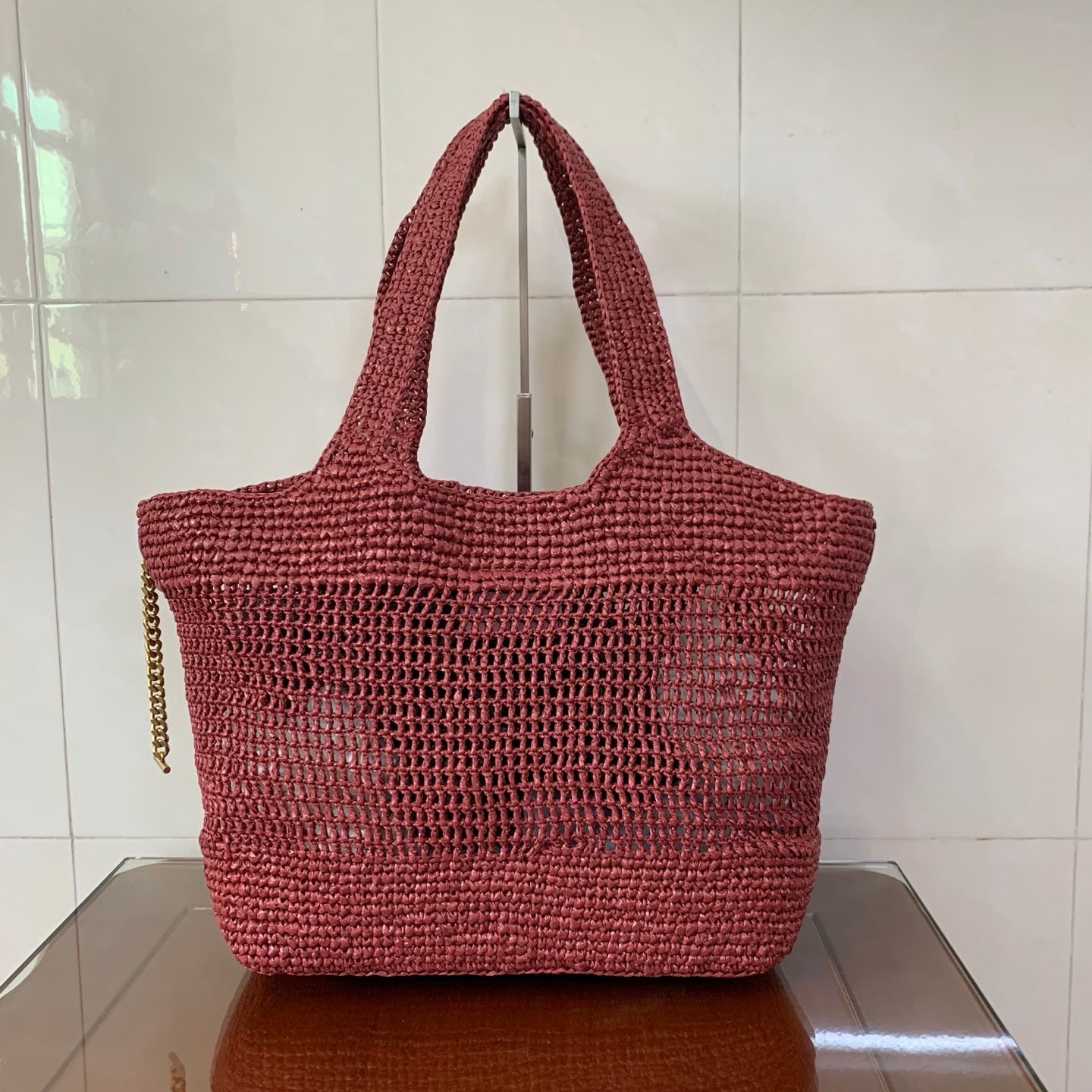 Saint Laurent Icare Small Straw Vacation Tote Bag
