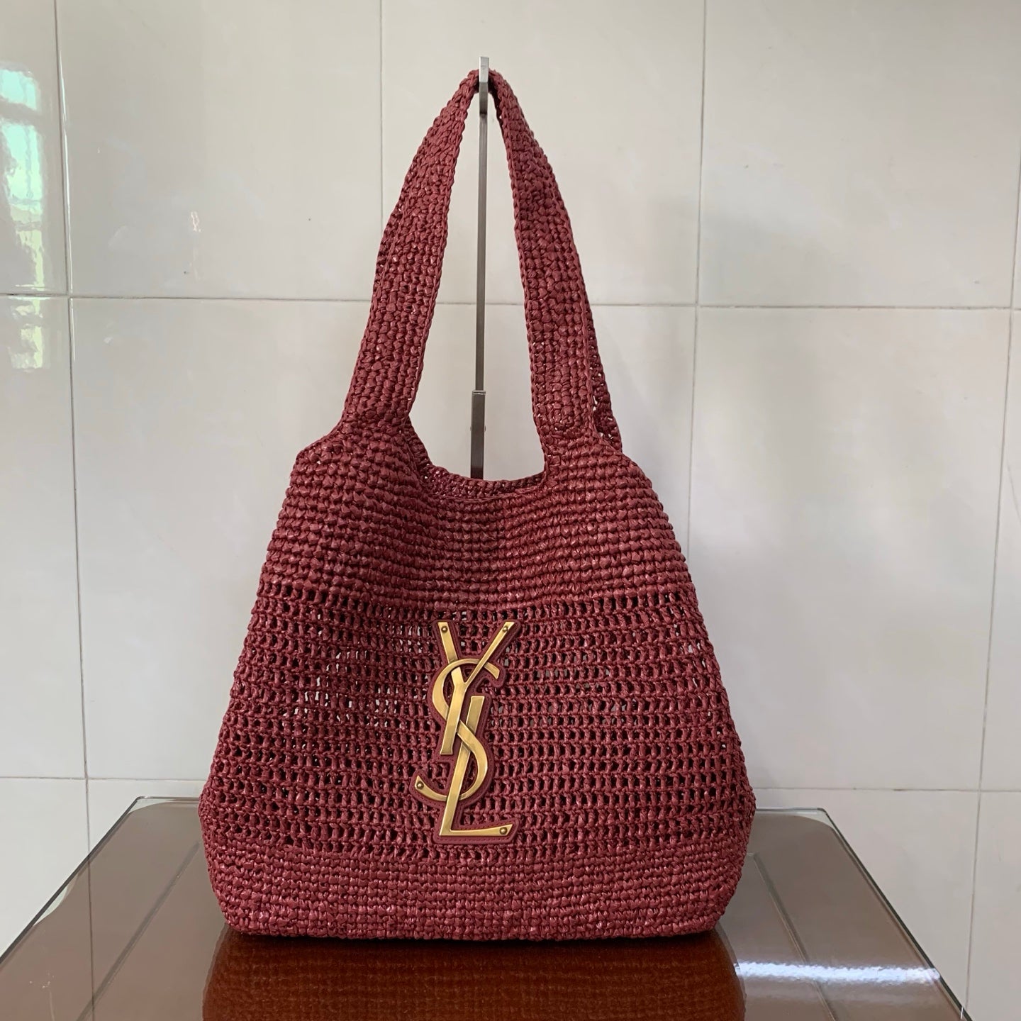 Saint Laurent Icare Small Straw Vacation Tote Bag