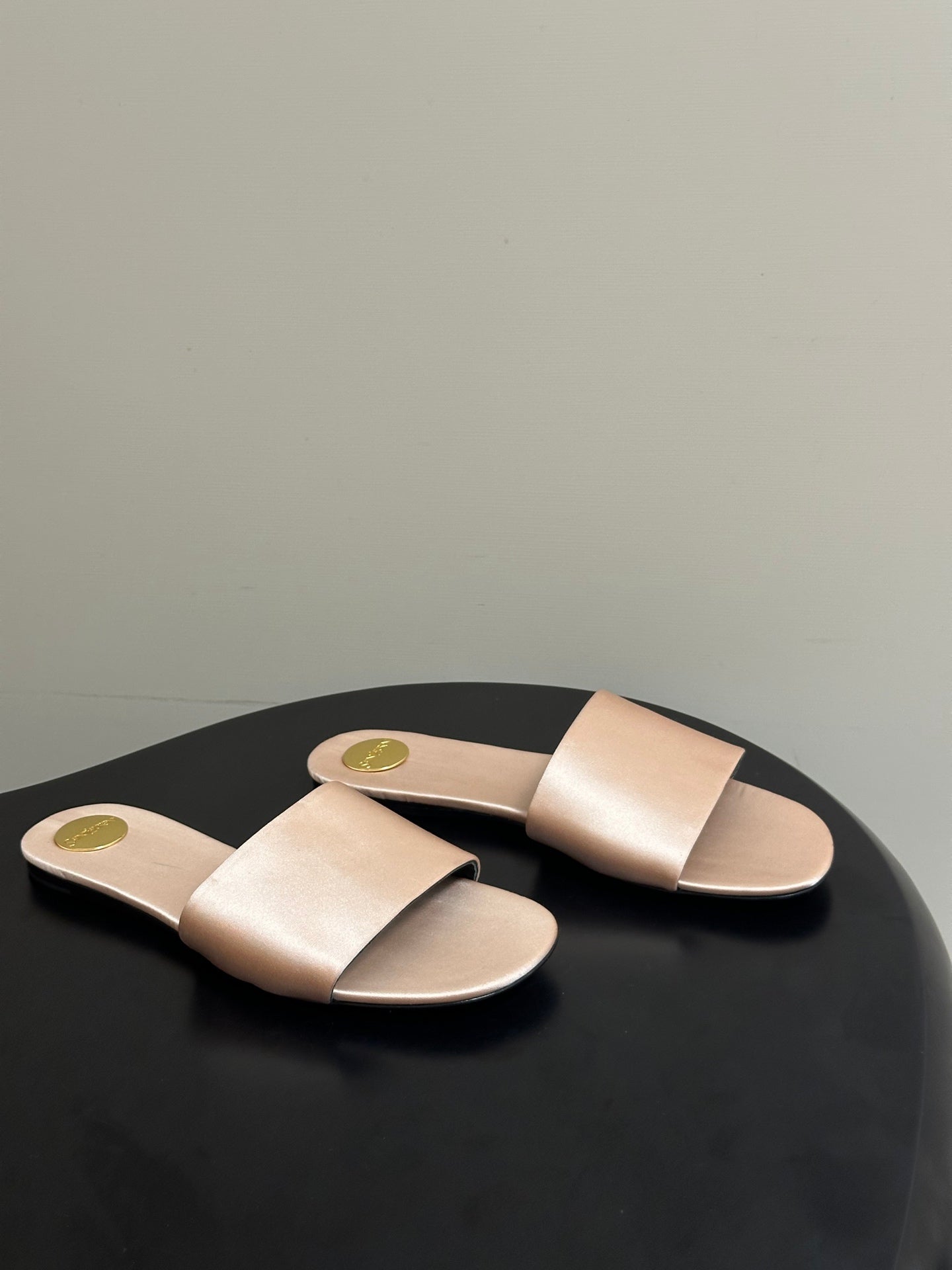 Saint Laurent Satin Square-Toe Mules – 26S Collection