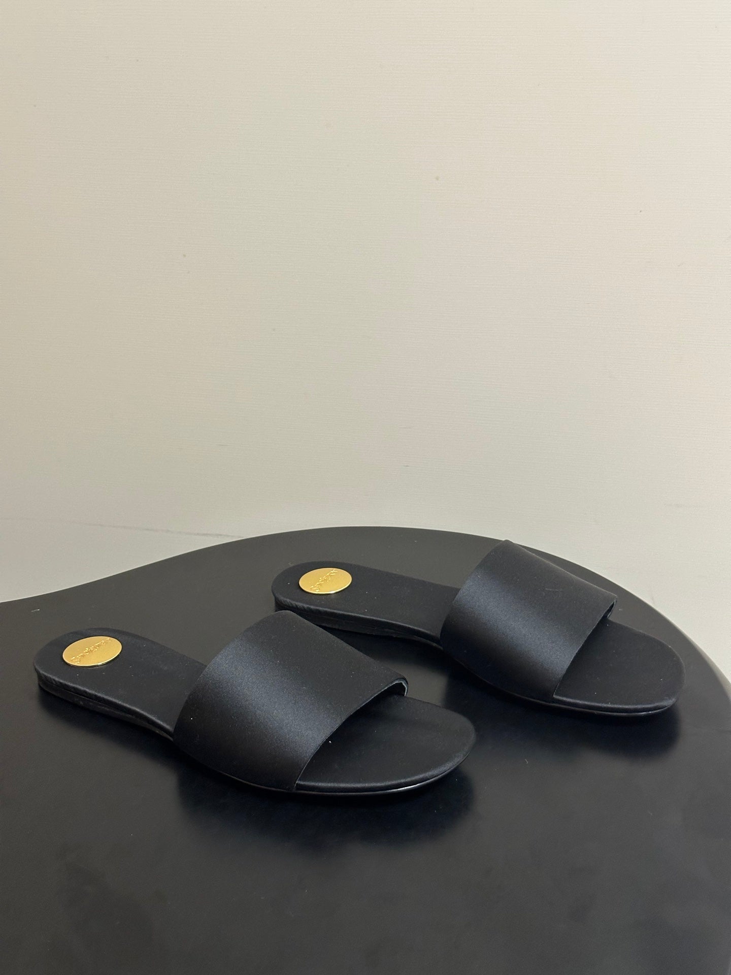Saint Laurent Satin Square-Toe Mules – 26S Collection