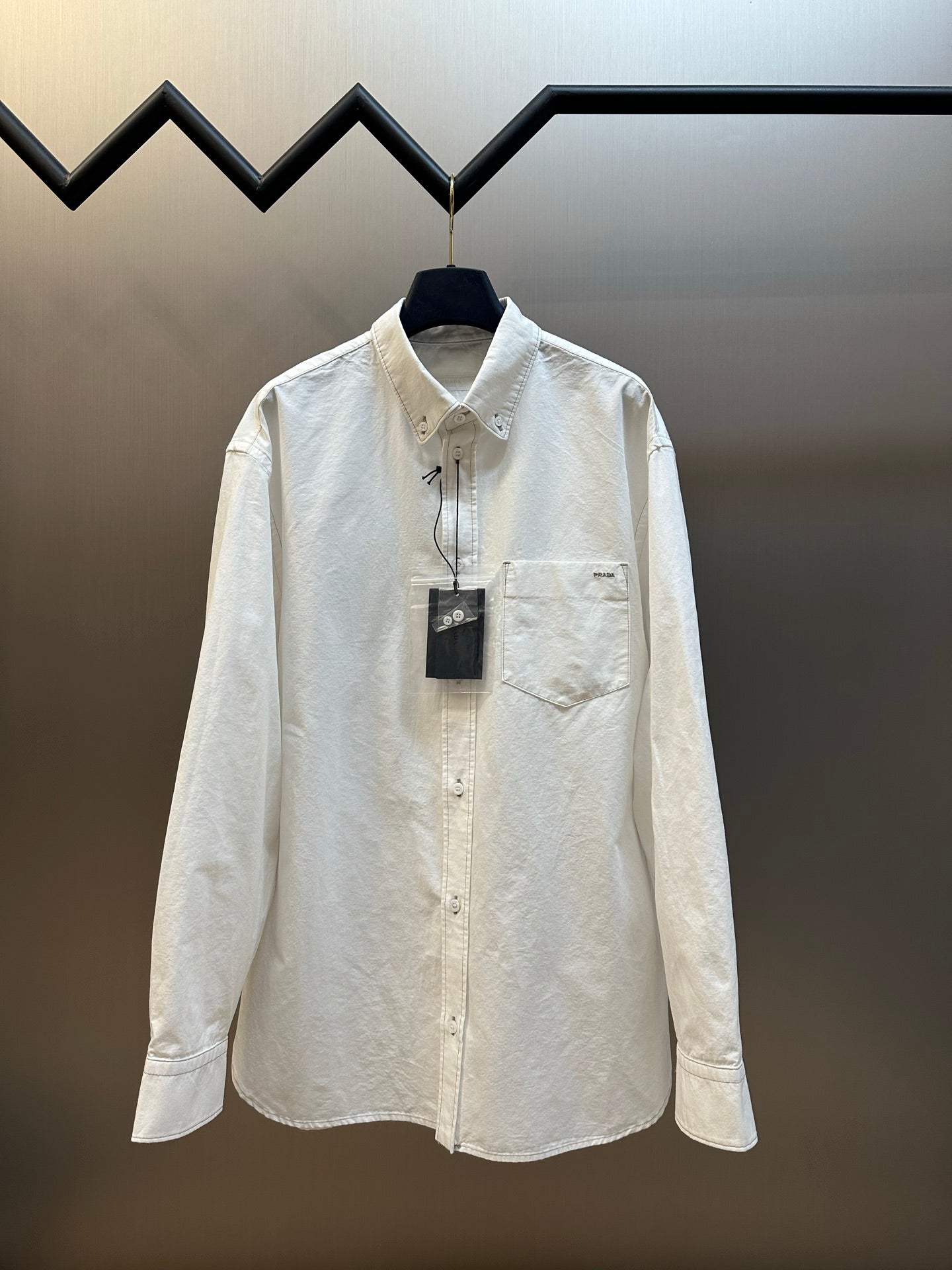 Prada Embroidered Chambray Shirt