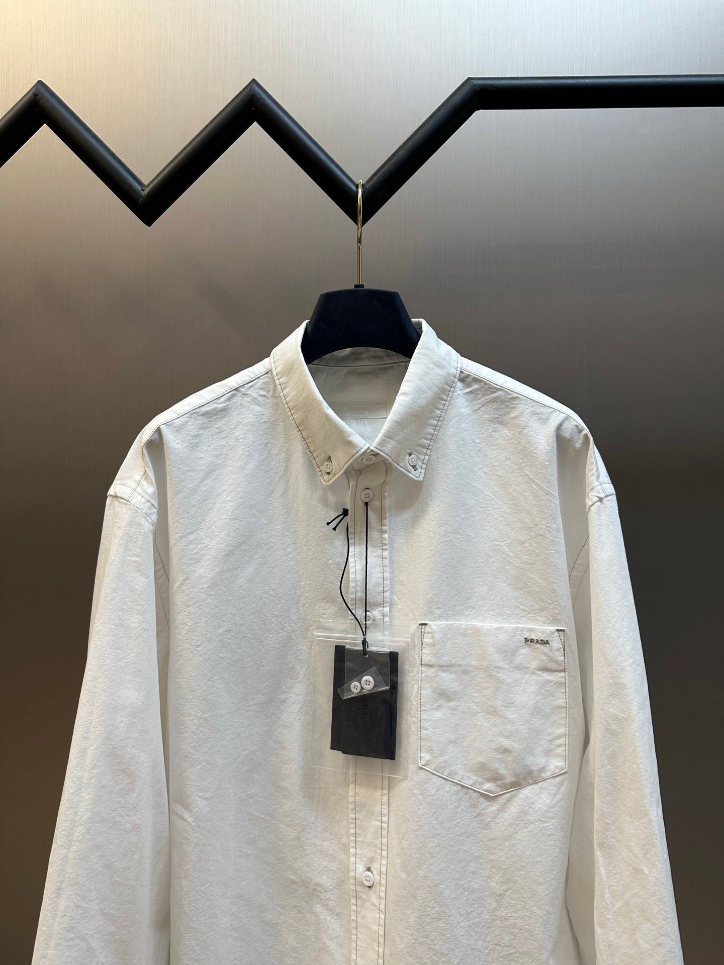 Prada Embroidered Chambray Shirt