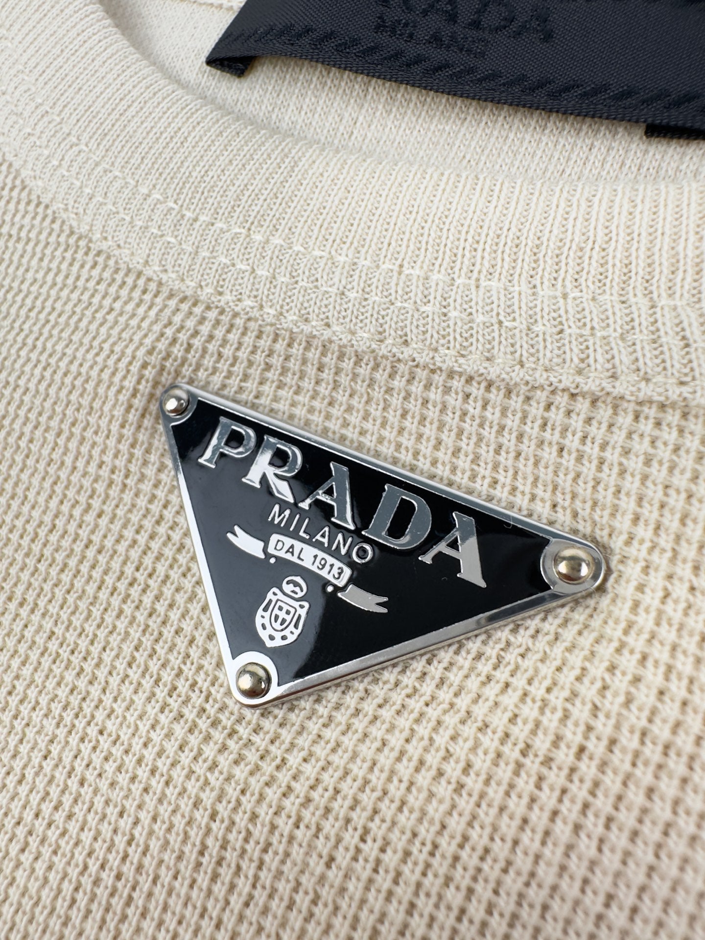 Prada Triangle Logo Waffle T-Shirt