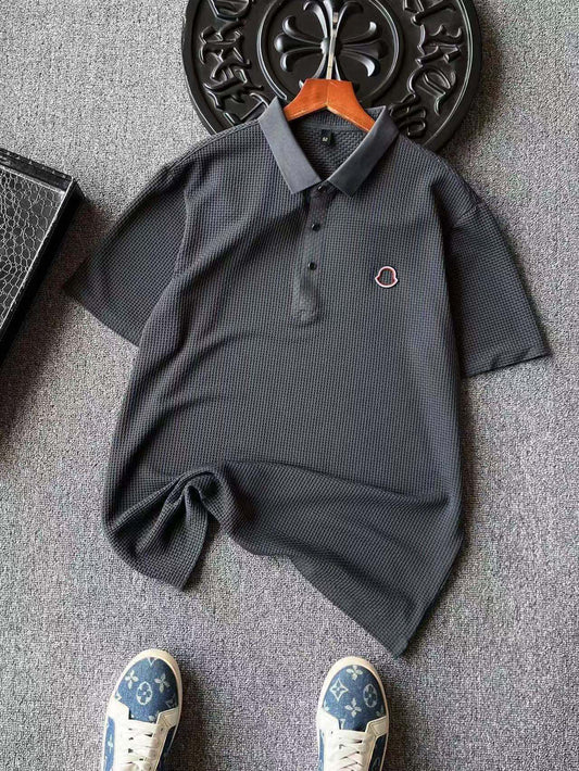 Moncler Seamless Herringbone Polo Shirt