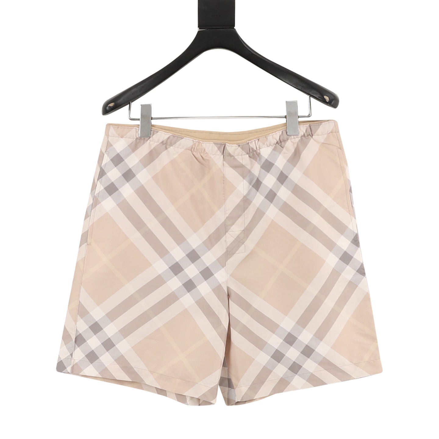 Burberry Twill Check Mesh-Lined Swim Trunks
