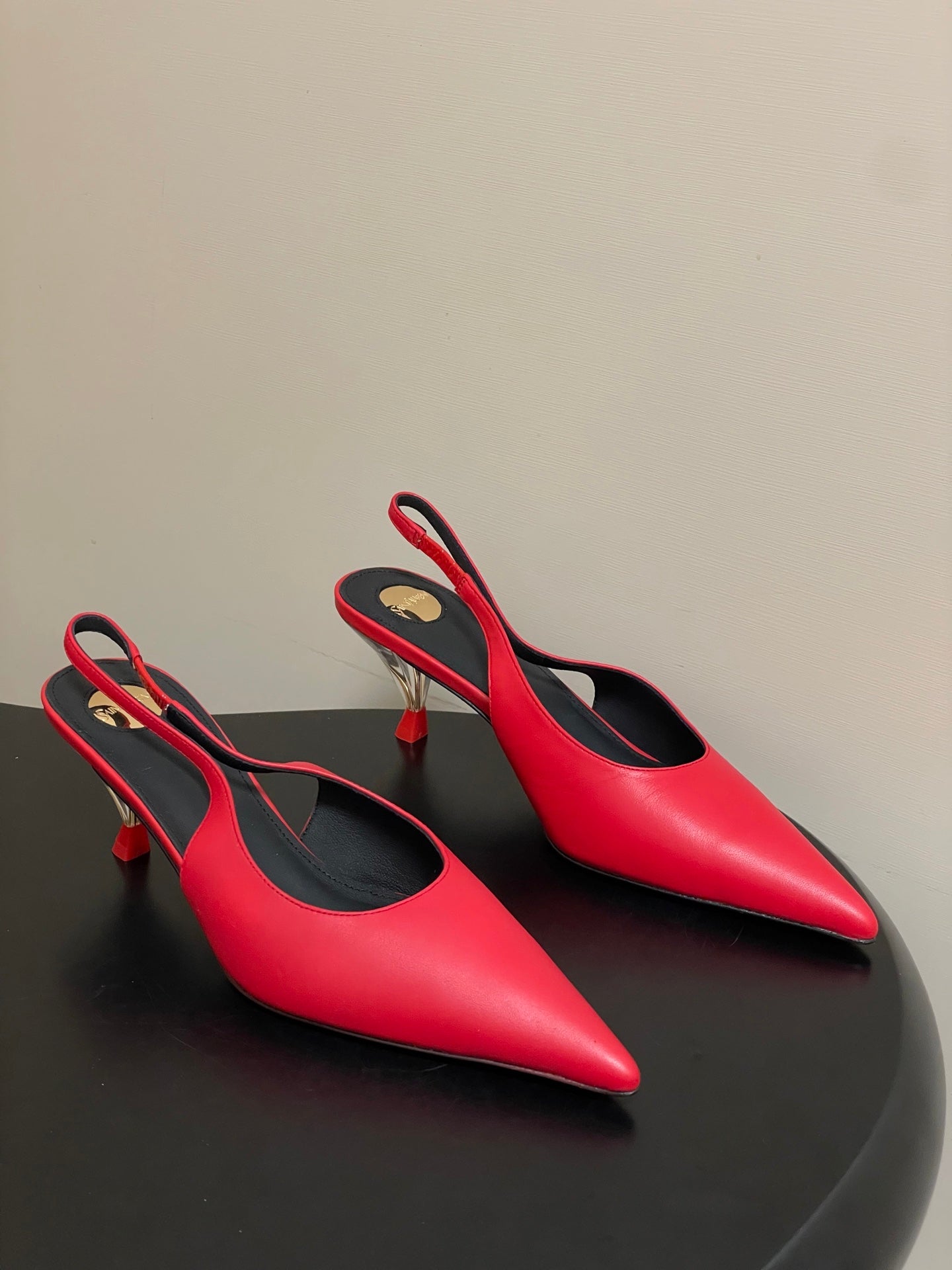 Saint Laurent Pointed-Toe Kitten Heel Slingbacks – 26SS