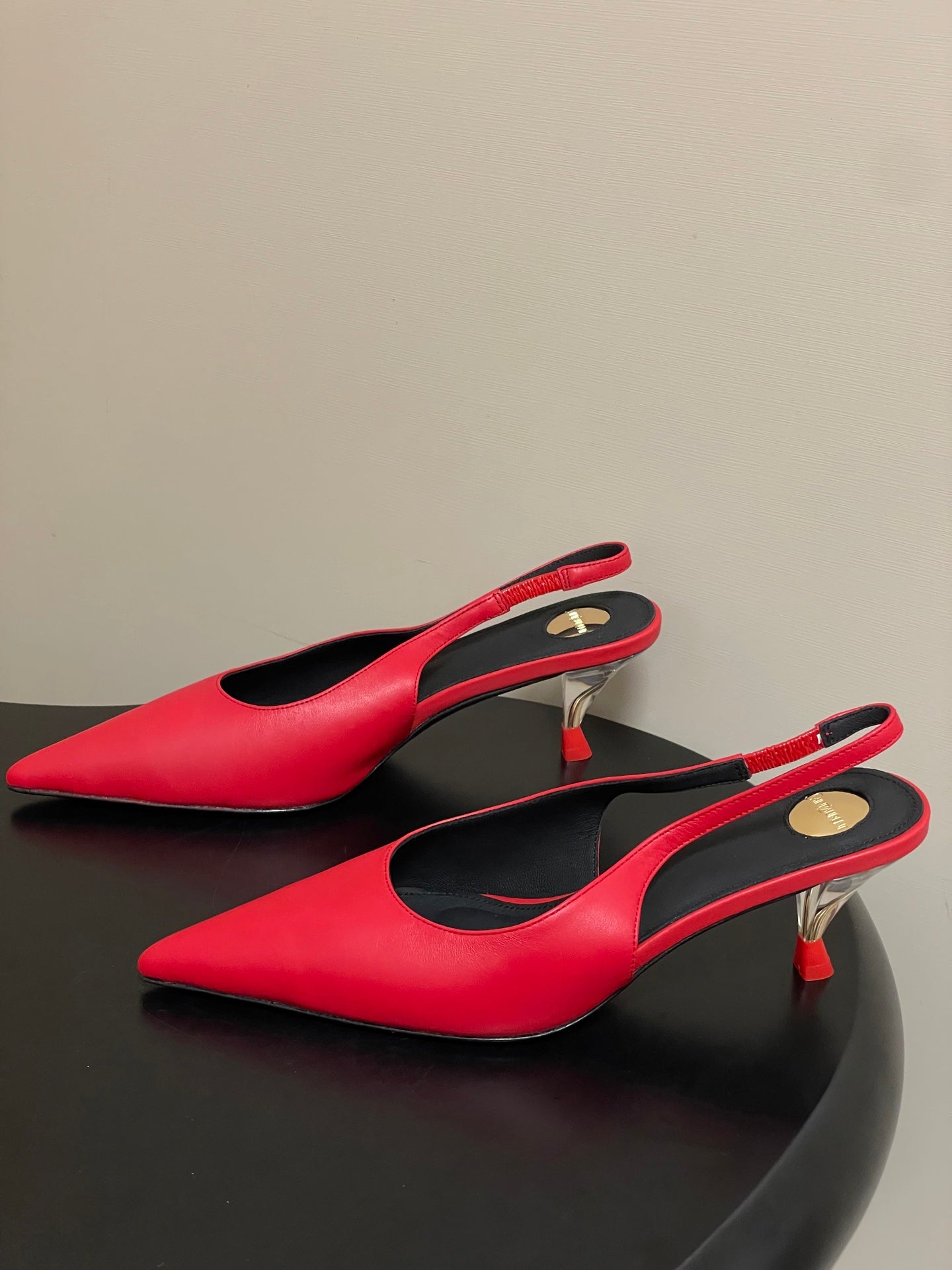 Saint Laurent Pointed-Toe Kitten Heel Slingbacks – 26SS