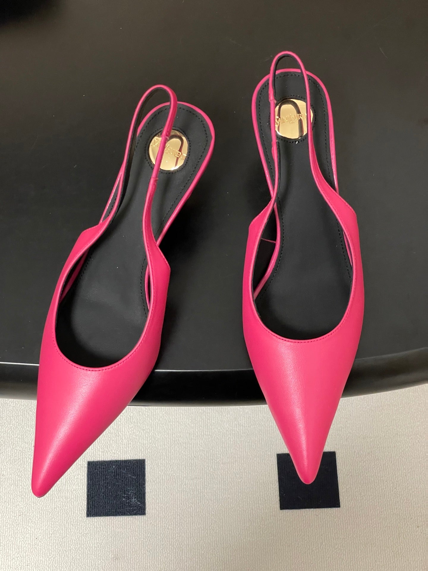 Saint Laurent Pointed-Toe Kitten Heel Slingbacks – 26SS