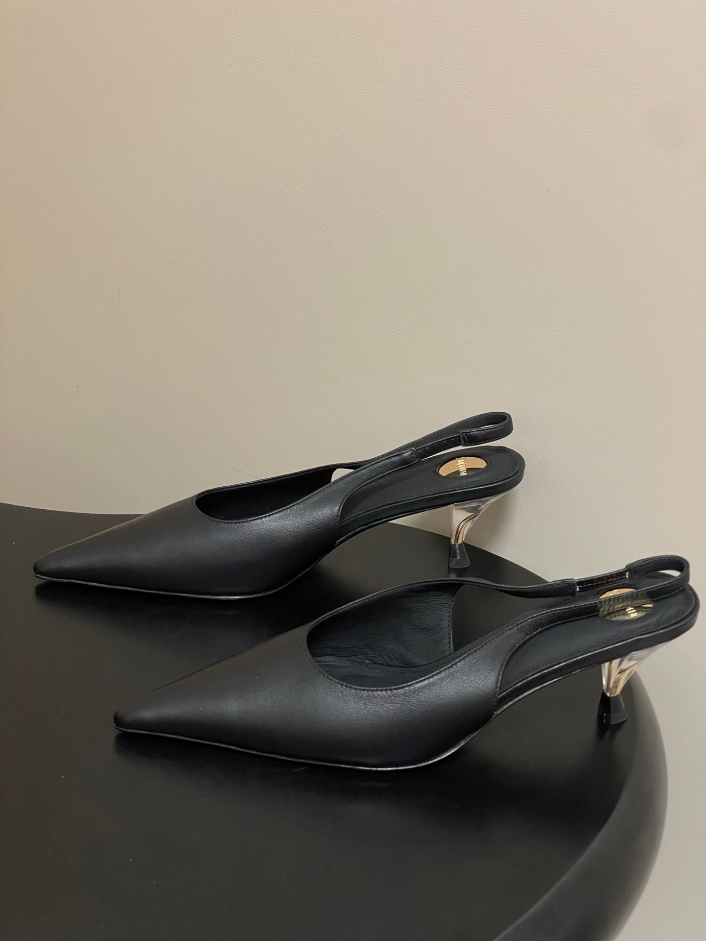 Saint Laurent Pointed-Toe Kitten Heel Slingbacks – 26SS