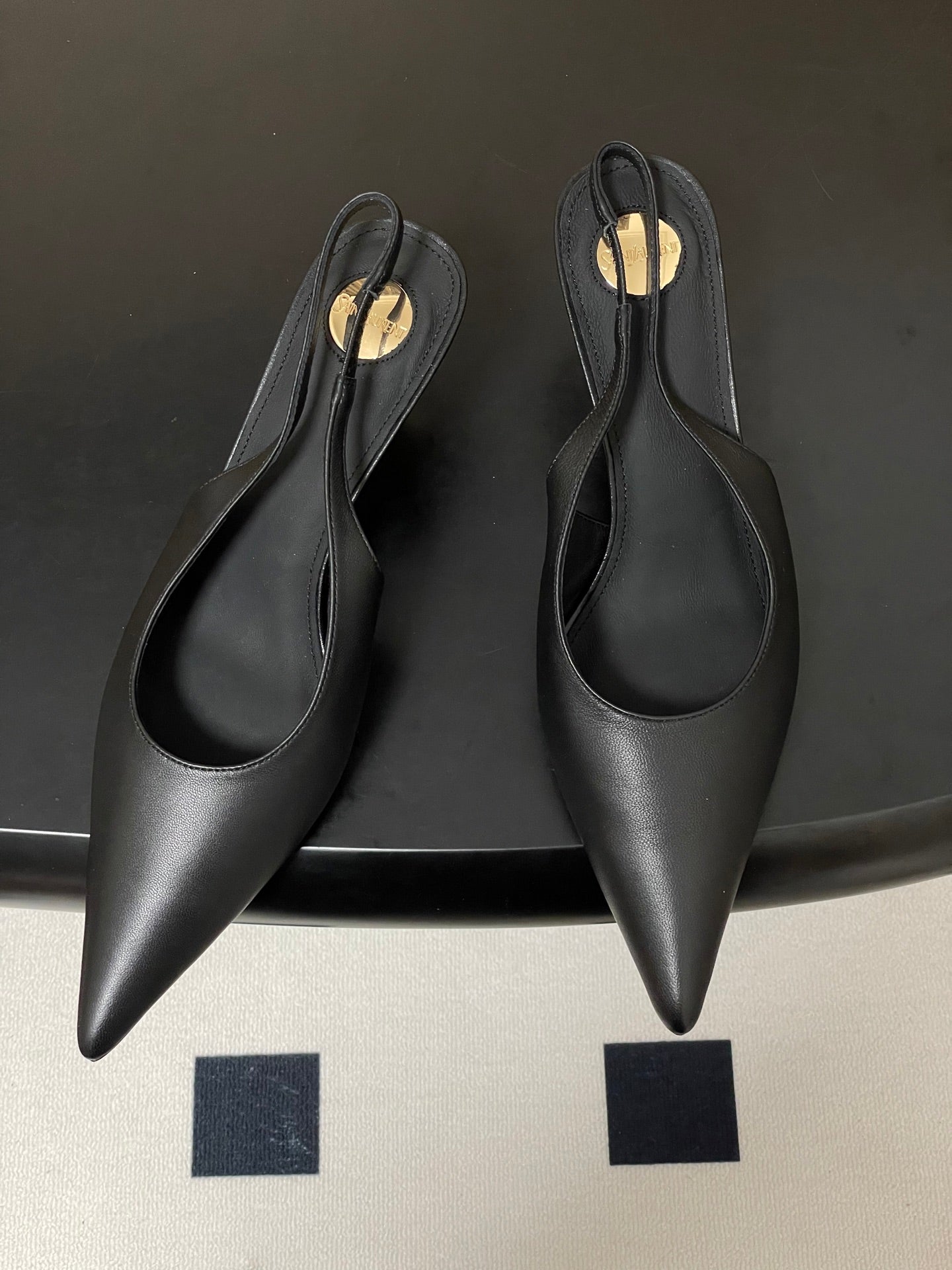 Saint Laurent Pointed-Toe Kitten Heel Slingbacks – 26SS
