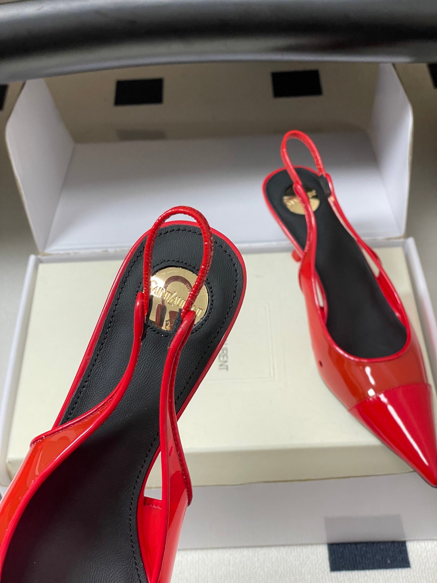 Saint Laurent Pointed PVC Slingback Sandals – 26SS