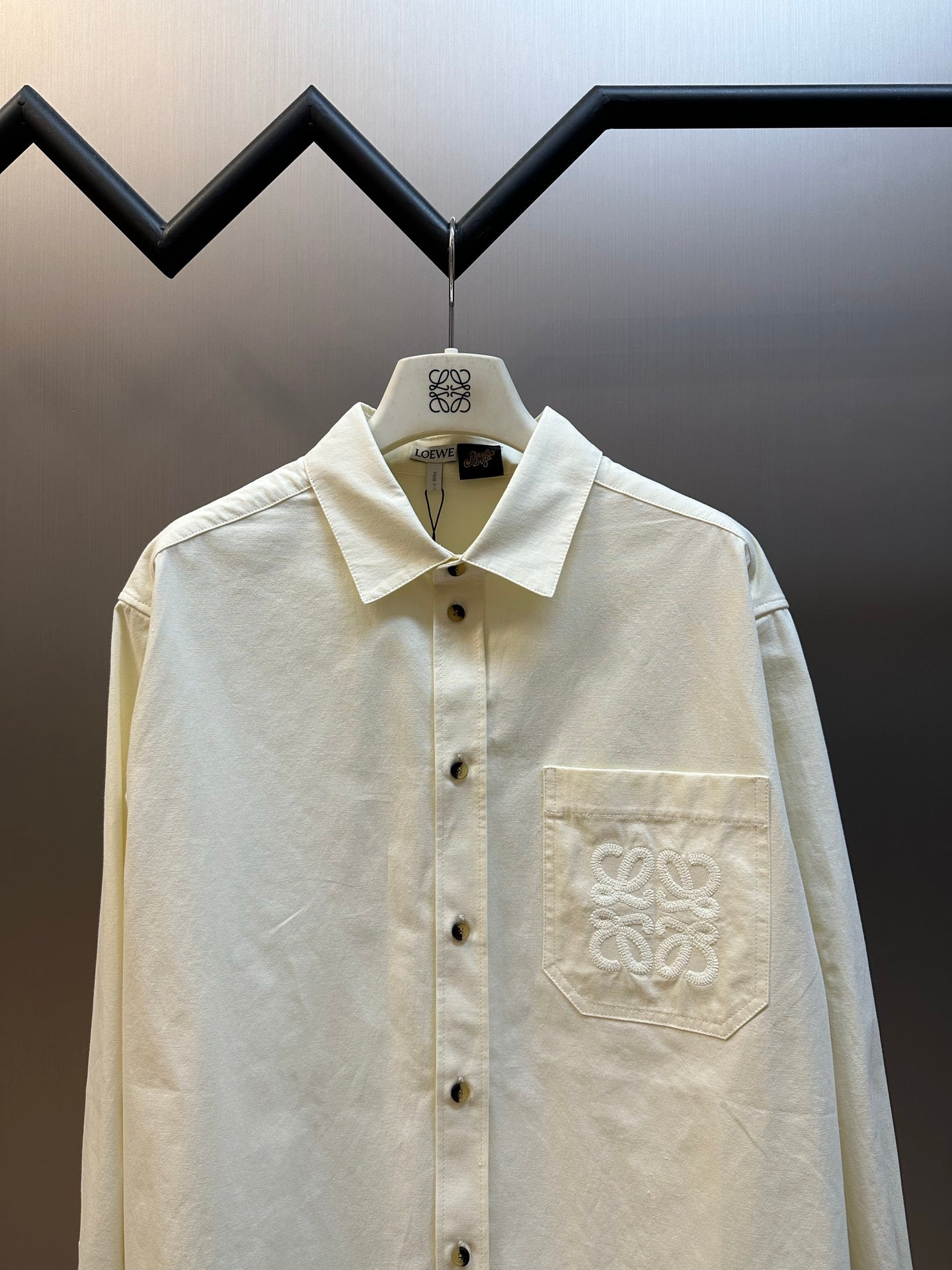 Loewe Embroidered Pocket Lyocell Long-Sleeve Shirt
