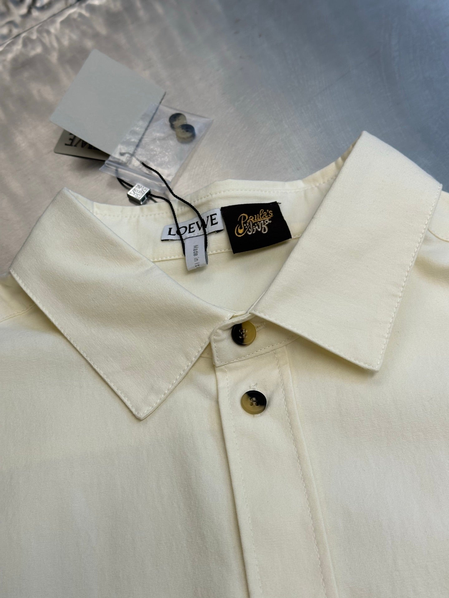 Loewe Embroidered Pocket Lyocell Long-Sleeve Shirt