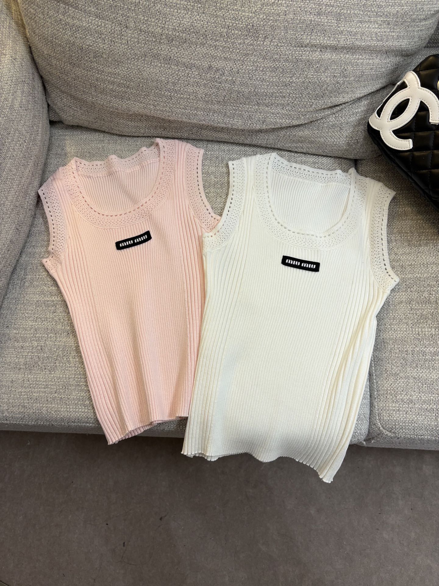 Miu Miu Cut-Out Slim-Fit Knit Tank Top