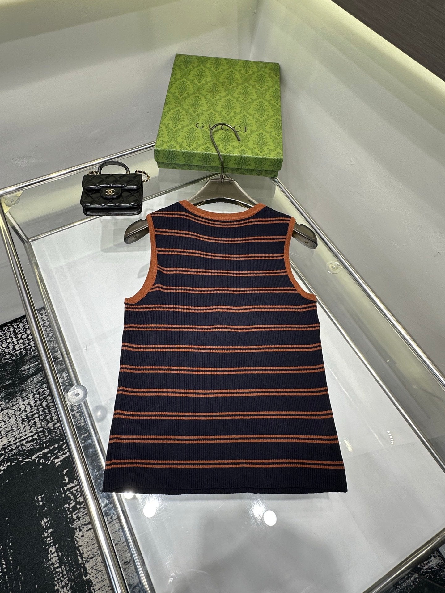Miu Miu Striped Buttoned Slim-Fit Tank Top