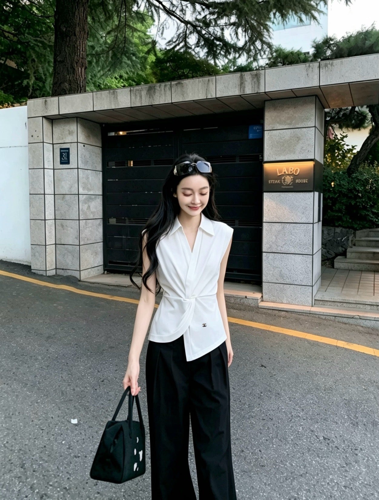 Chanel Double C Metal Irregular Knot Waist-Cinching Shirt – 26SS