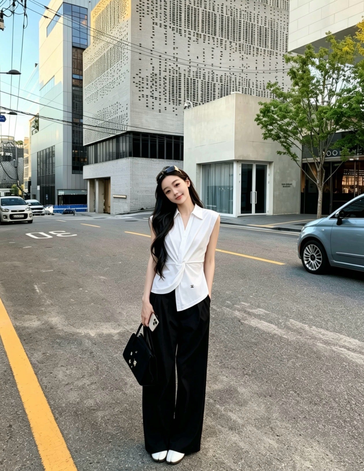 Chanel Double C Metal Irregular Knot Waist-Cinching Shirt – 26SS