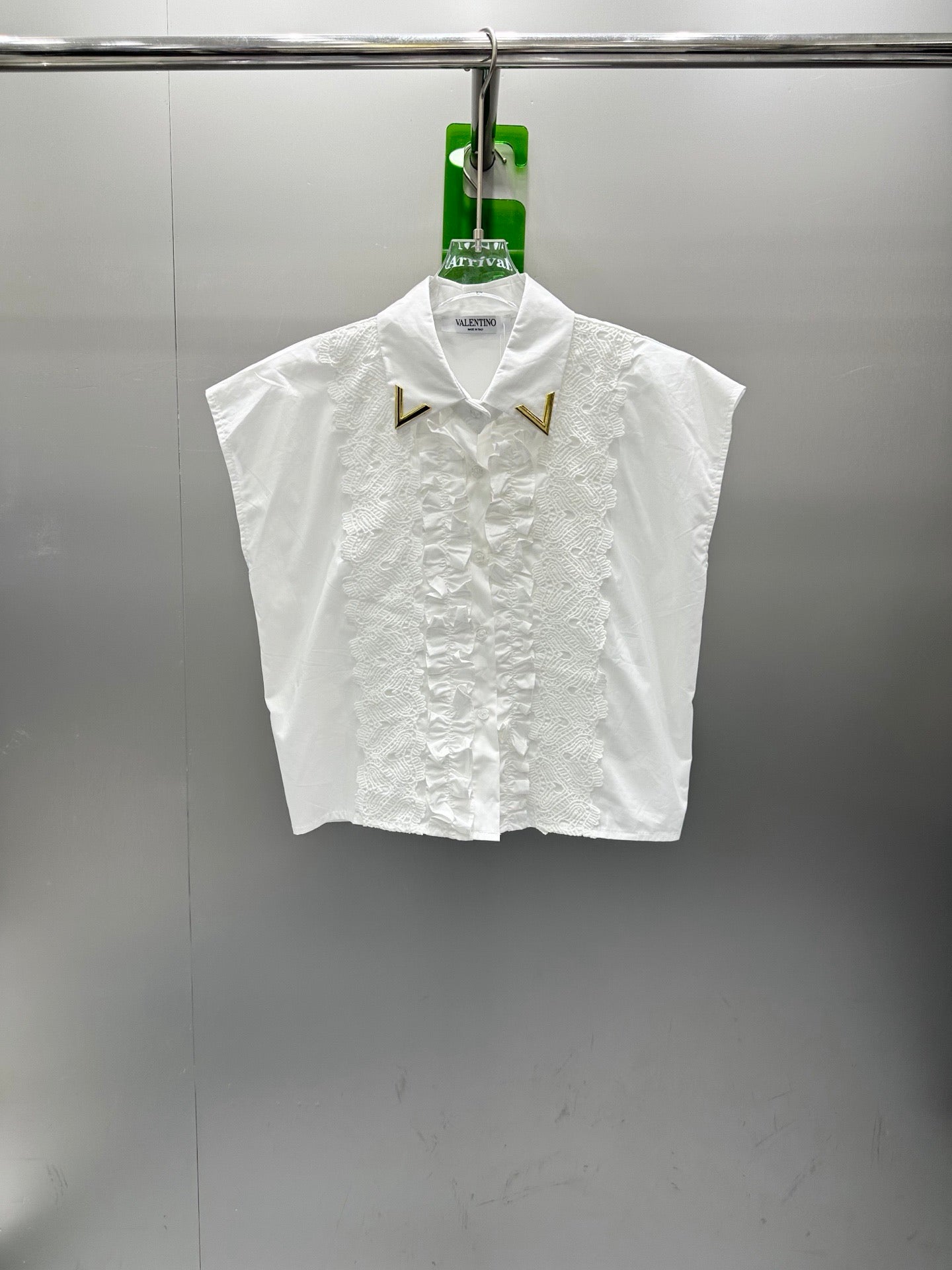 Valentino V-Logo Sleeveless Lace Blouse