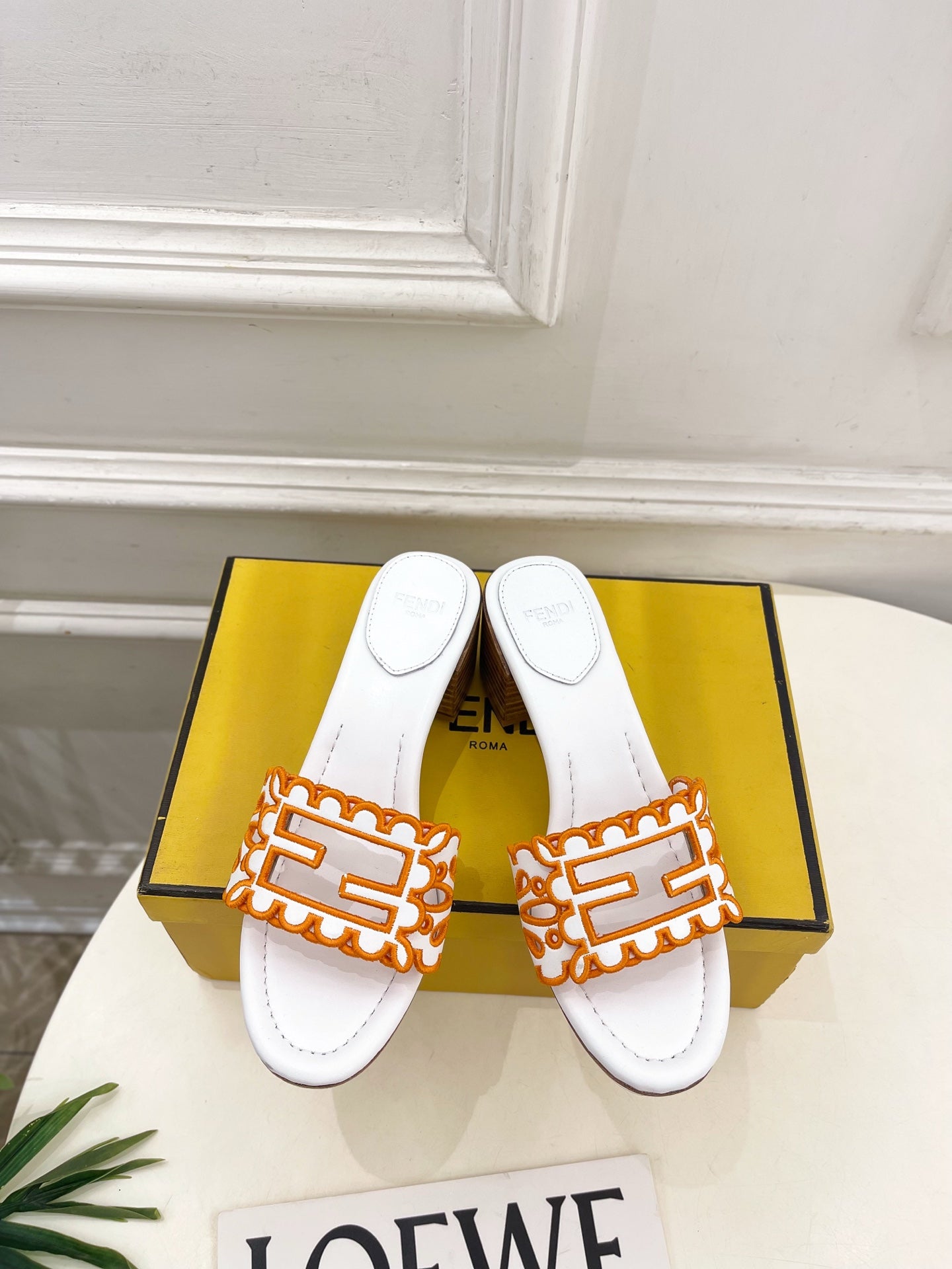 Fendi Embroidered Cutout Block Heel Sandals – Spring/Summer Collection – 26SS