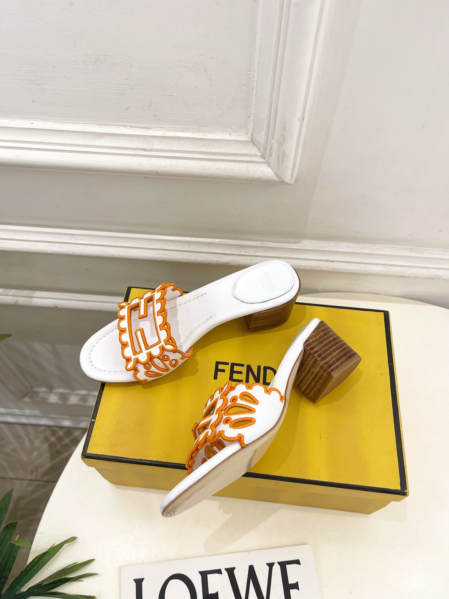 Fendi Embroidered Cutout Block Heel Sandals – Spring/Summer Collection – 26SS