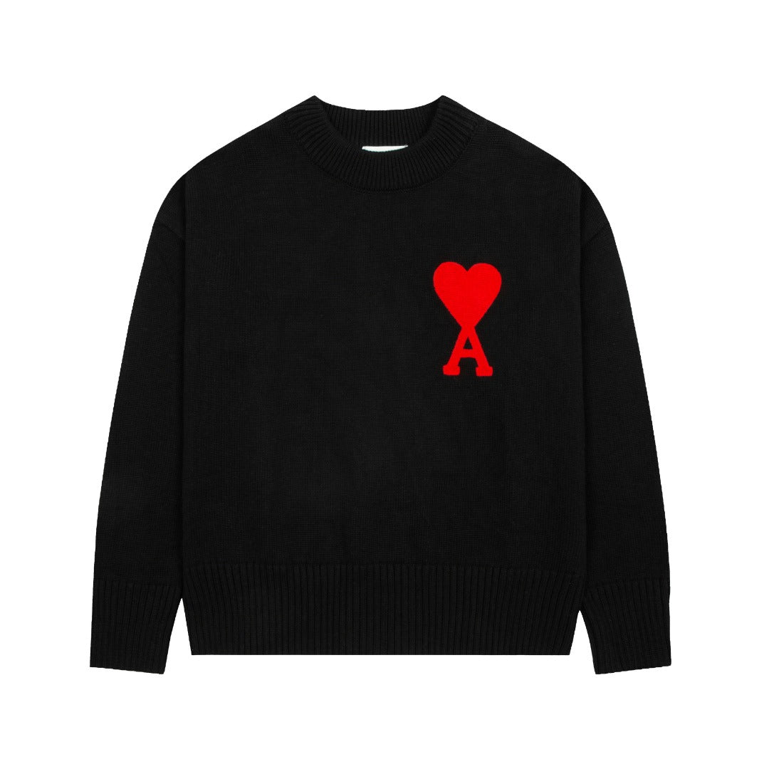 Ami Paris Classic Heart Embroidered Crewneck Sweater