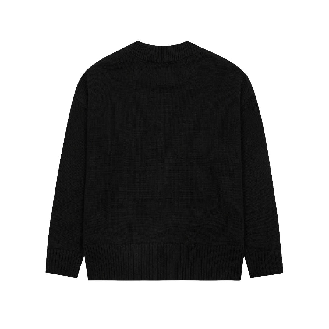 Ami Paris Classic Heart Embroidered Cardigan Sweater