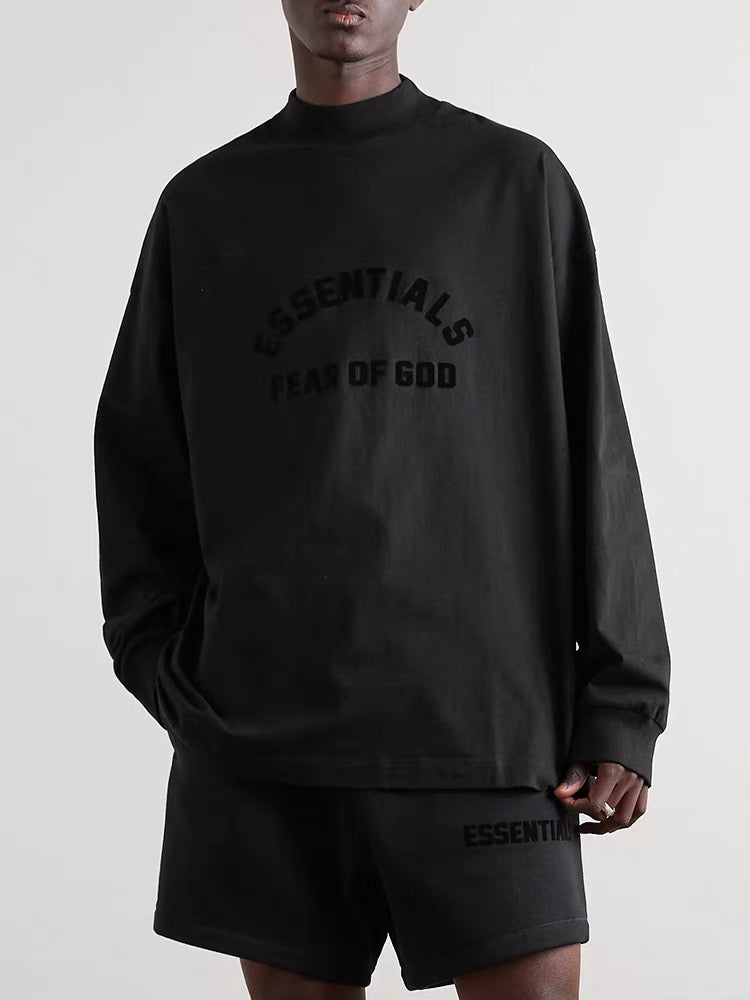 Fear of God ESSENTIALS Logo Mock Neck Long Sleeve T-Shirt – New Collection