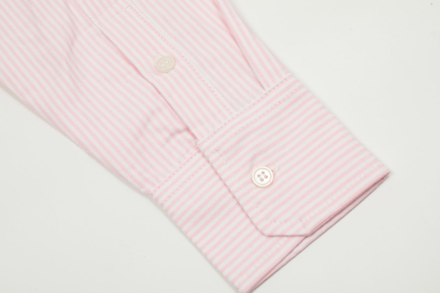 AMI Paris Small Heart Embroidered Striped Long Sleeve Shirt