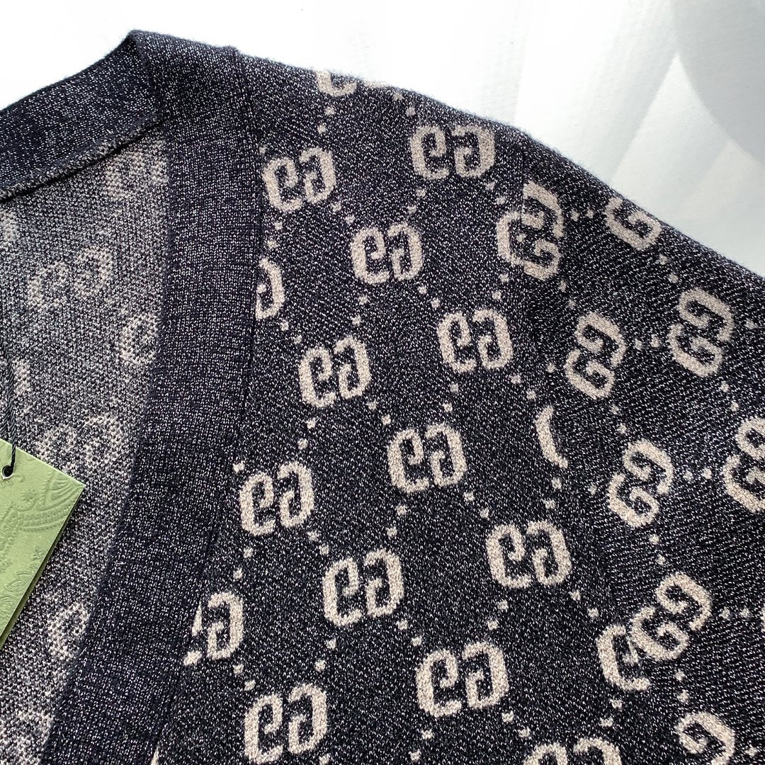Gucci Silver Thread Jacquard Crewneck Sweater – Autumn/Winter Collection