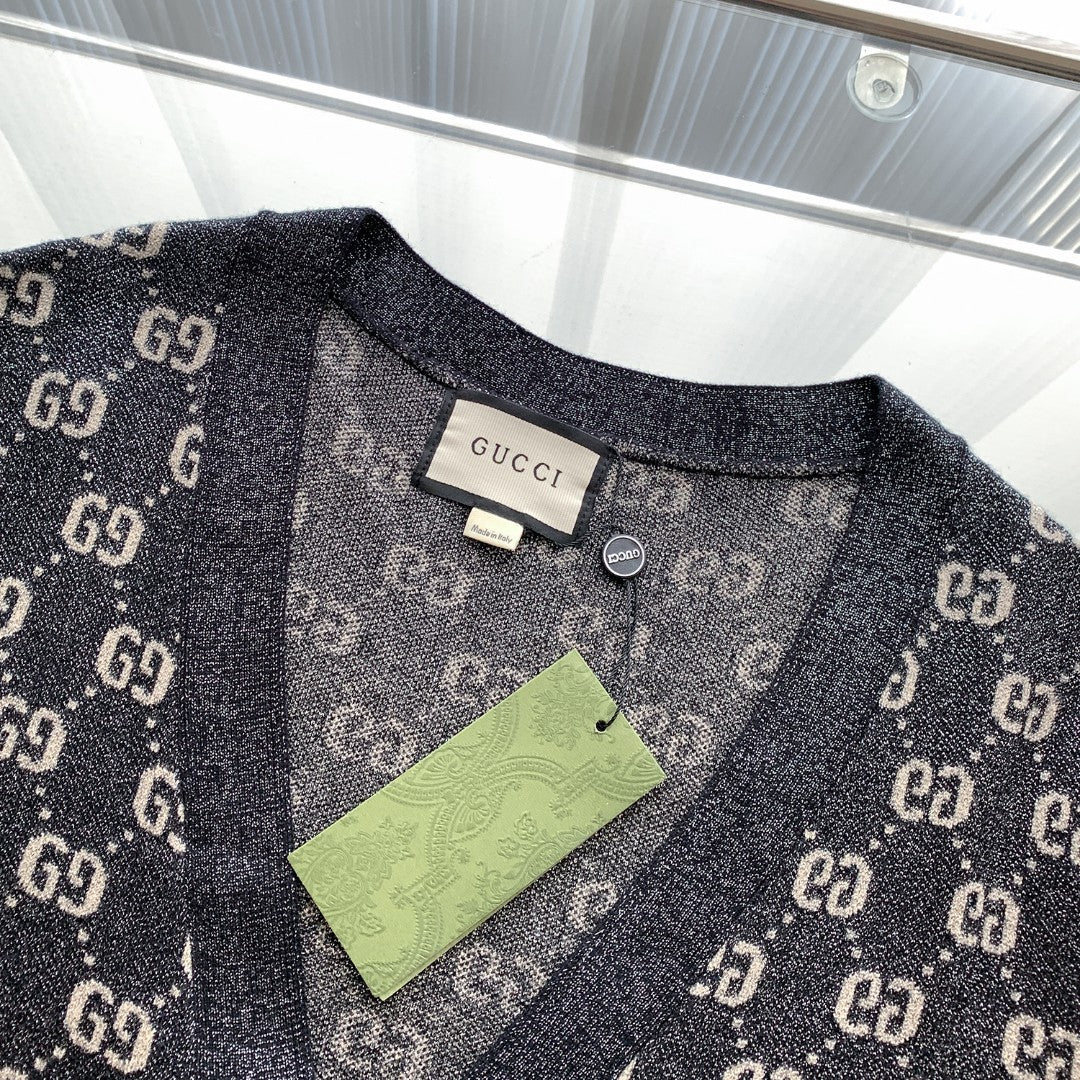 Gucci Silver Thread Jacquard Crewneck Sweater – Autumn/Winter Collection